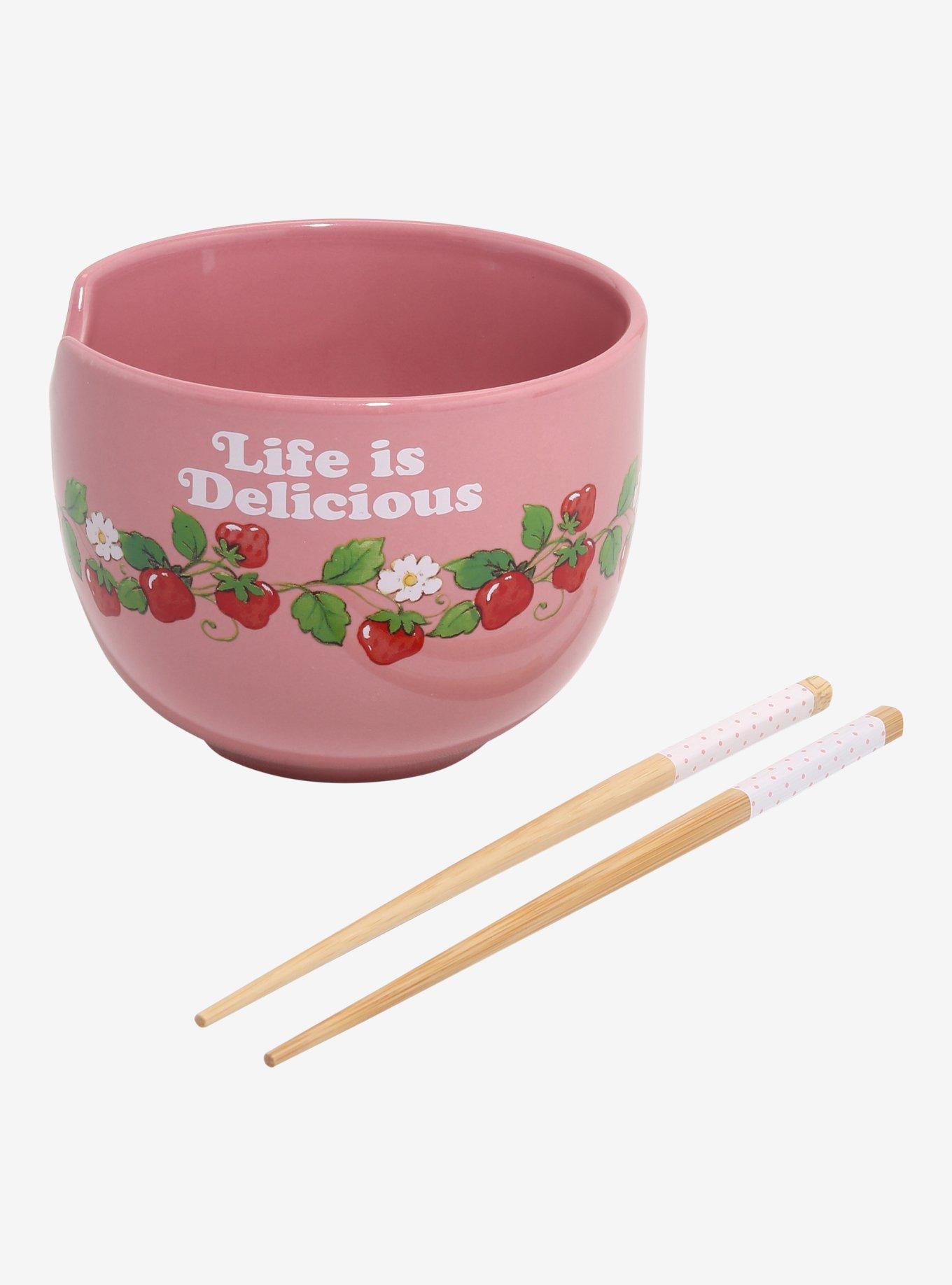 Strawberry Shortcake Strawberry Allover Print Ramen Bowl with Chopsticks, , hi-res