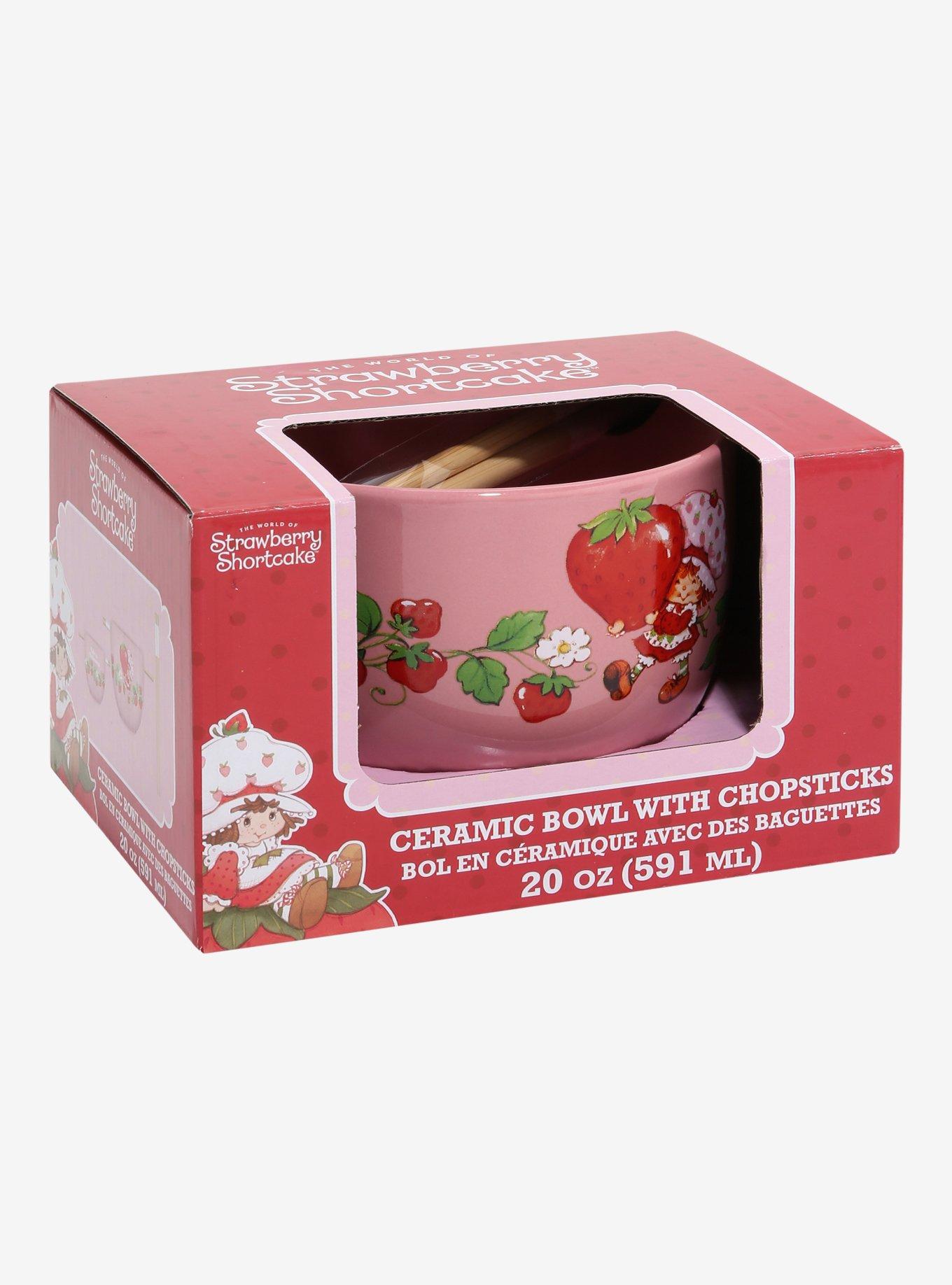 Strawberry Shortcake Strawberry Allover Print Ramen Bowl with Chopsticks, , alternate