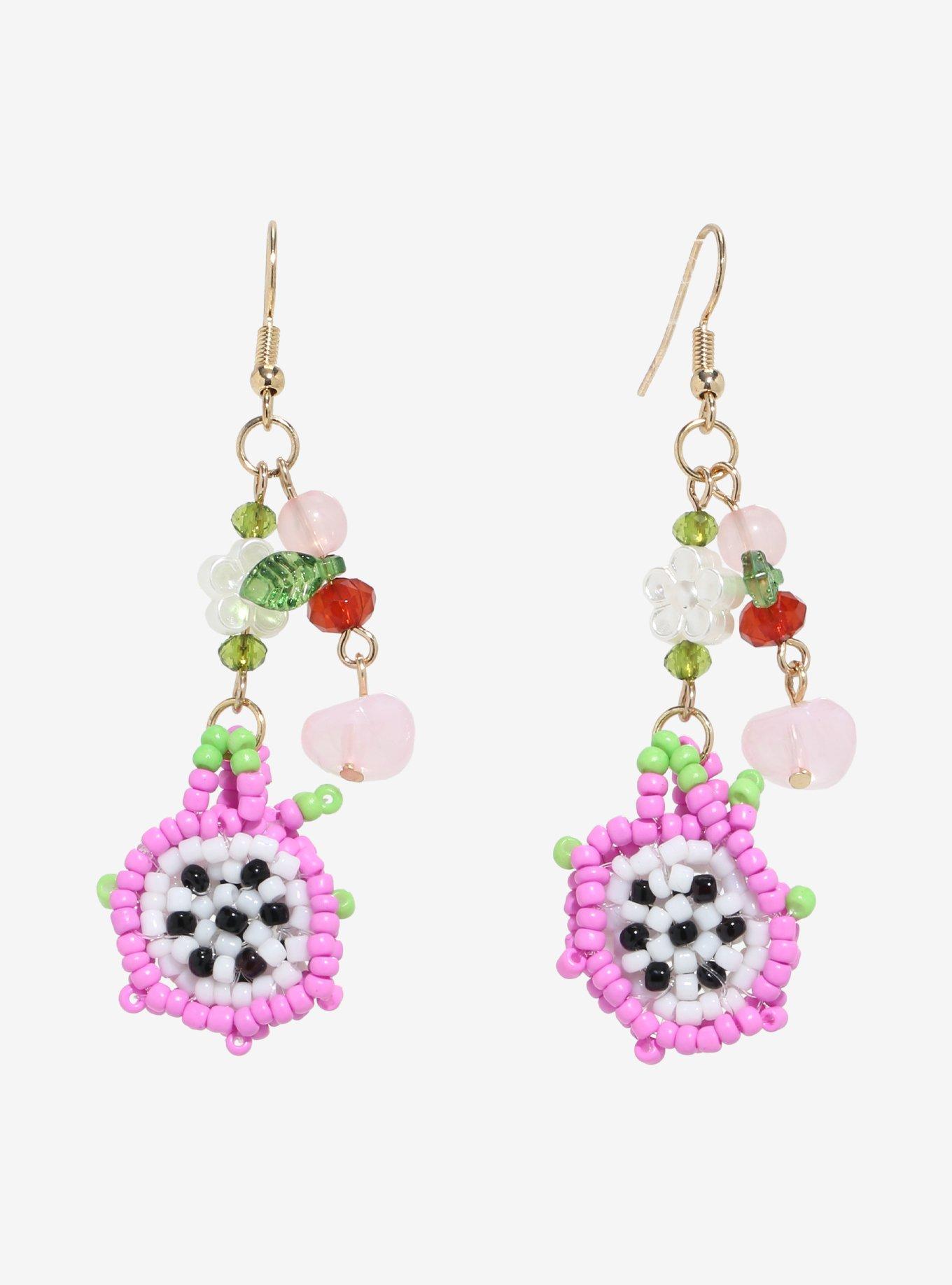 Thorn & Fable Dragon Fruit Bead Drop Earrings, , hi-res