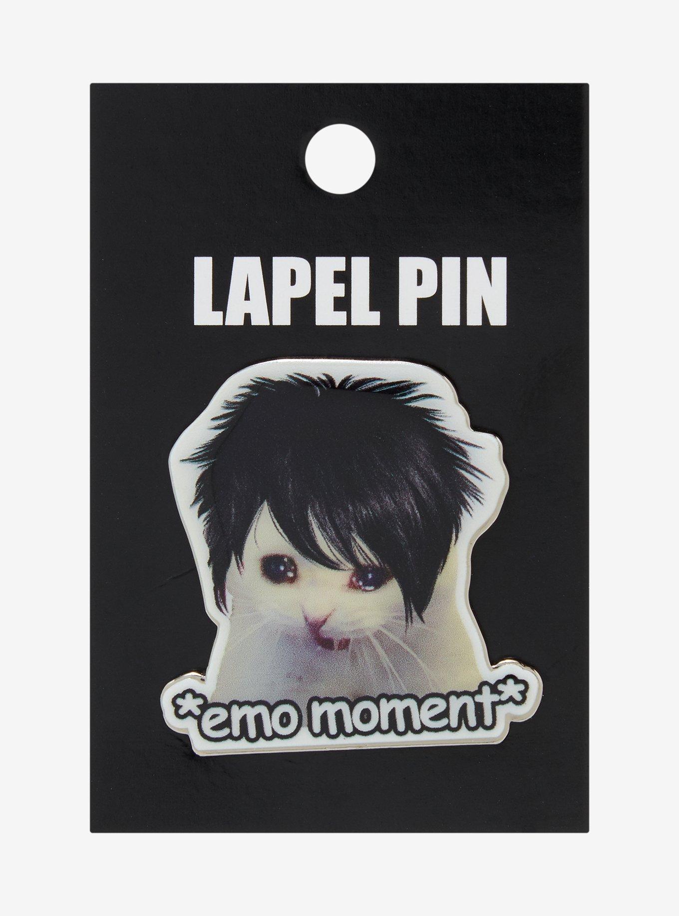 Cat Emo Moment Enamel Pin, , hi-res