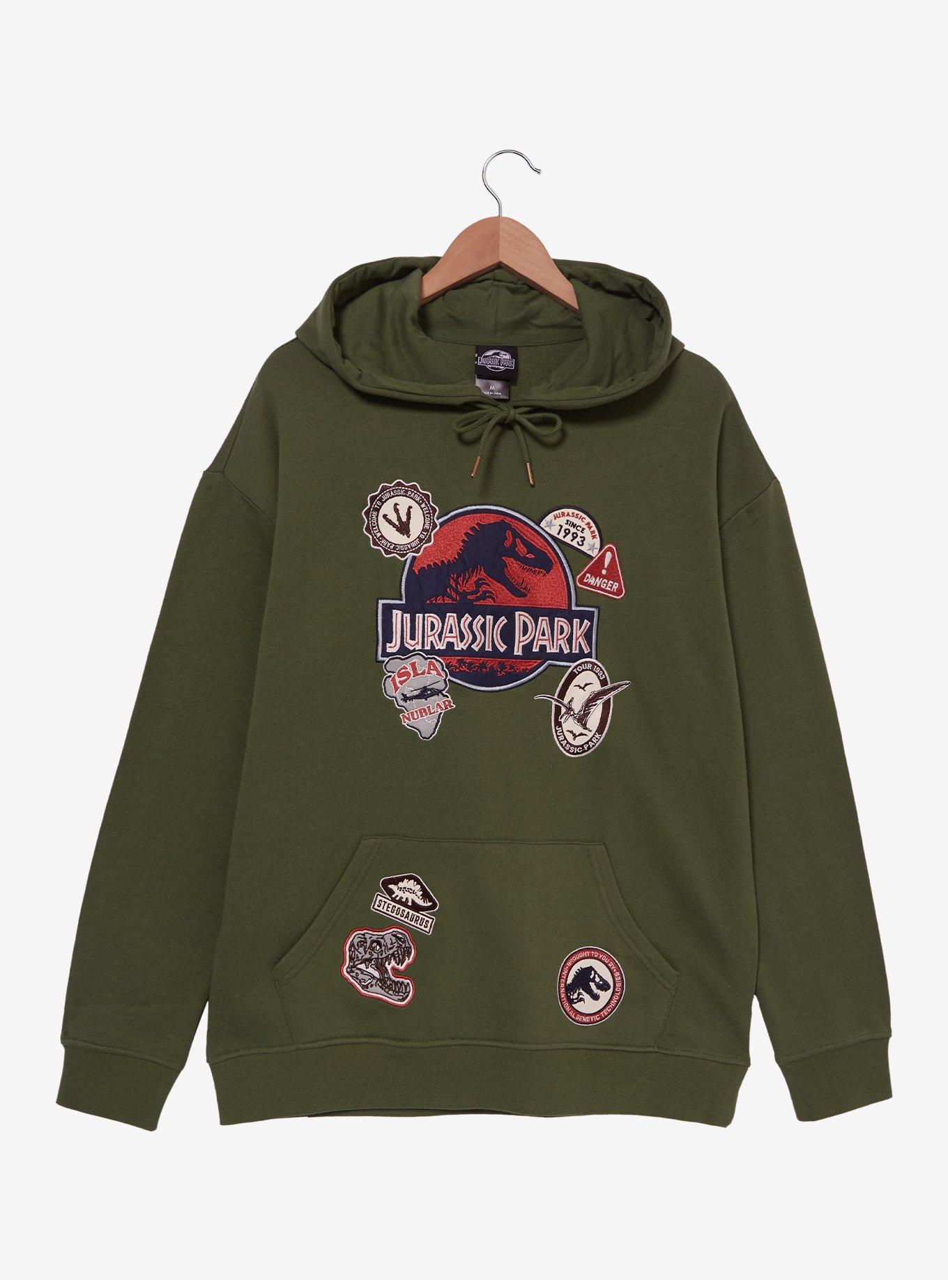 Jurassic Park Logo Patch Hoodie — BoxLunch Exclusive, , hi-res