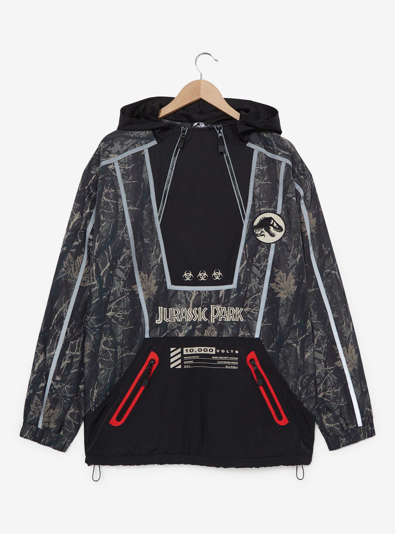 Jurassic Park Logo Quarter Zip Windbreaker Jacket &mdash; BoxLunch Exclusive, DARK GREEN, alternate