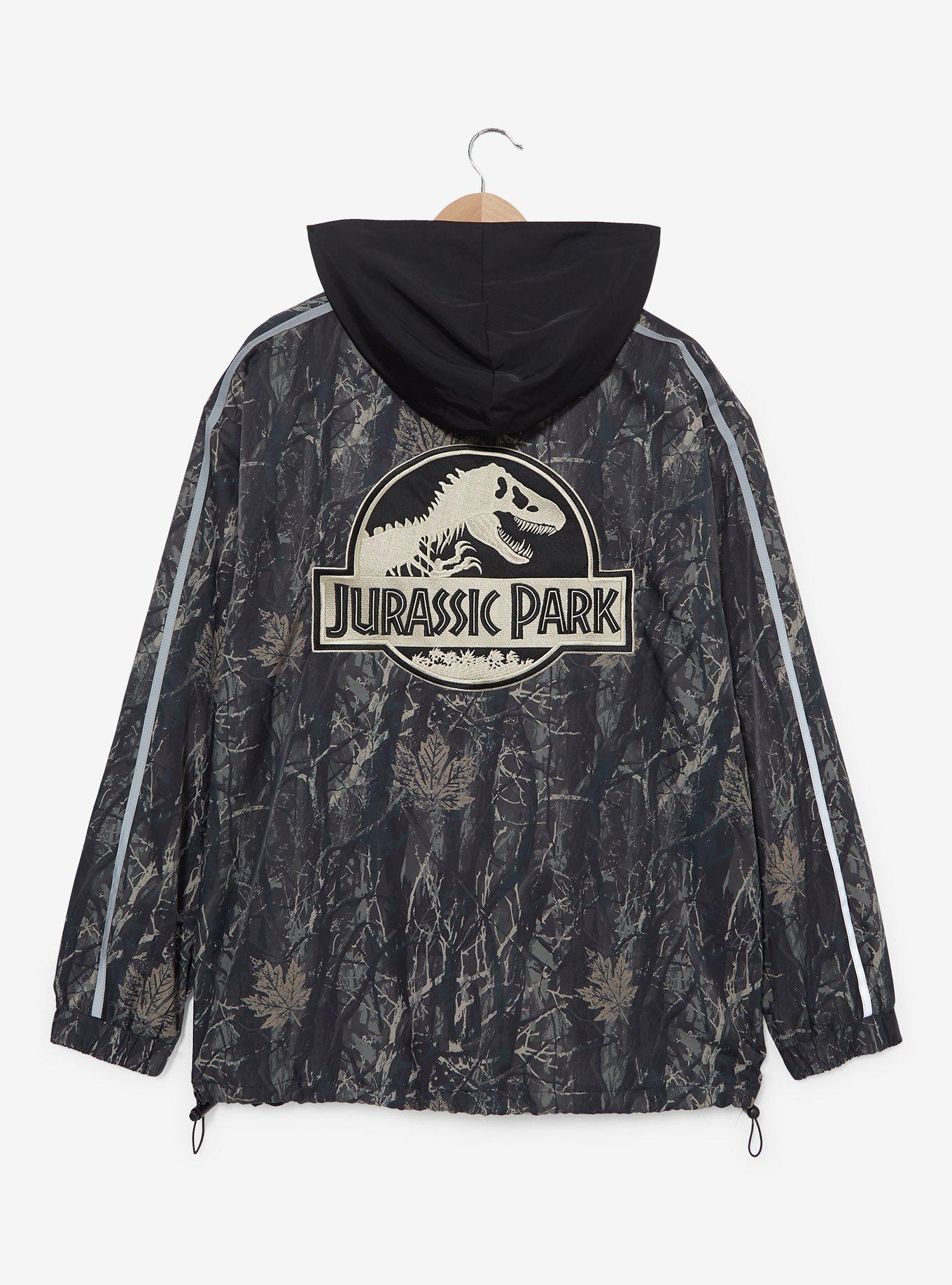 Jurassic Park Logo Quarter Zip Windbreaker Jacket &mdash; BoxLunch Exclusive, DARK GREEN, alternate