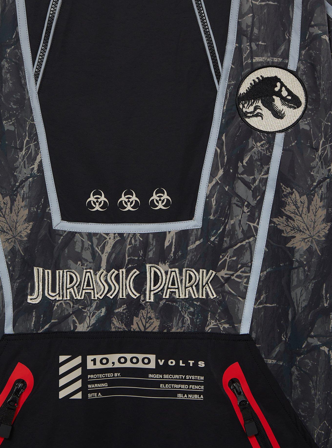 Jurassic Park Logo Quarter Zip Windbreaker Jacket &mdash; BoxLunch Exclusive, DARK GREEN, alternate