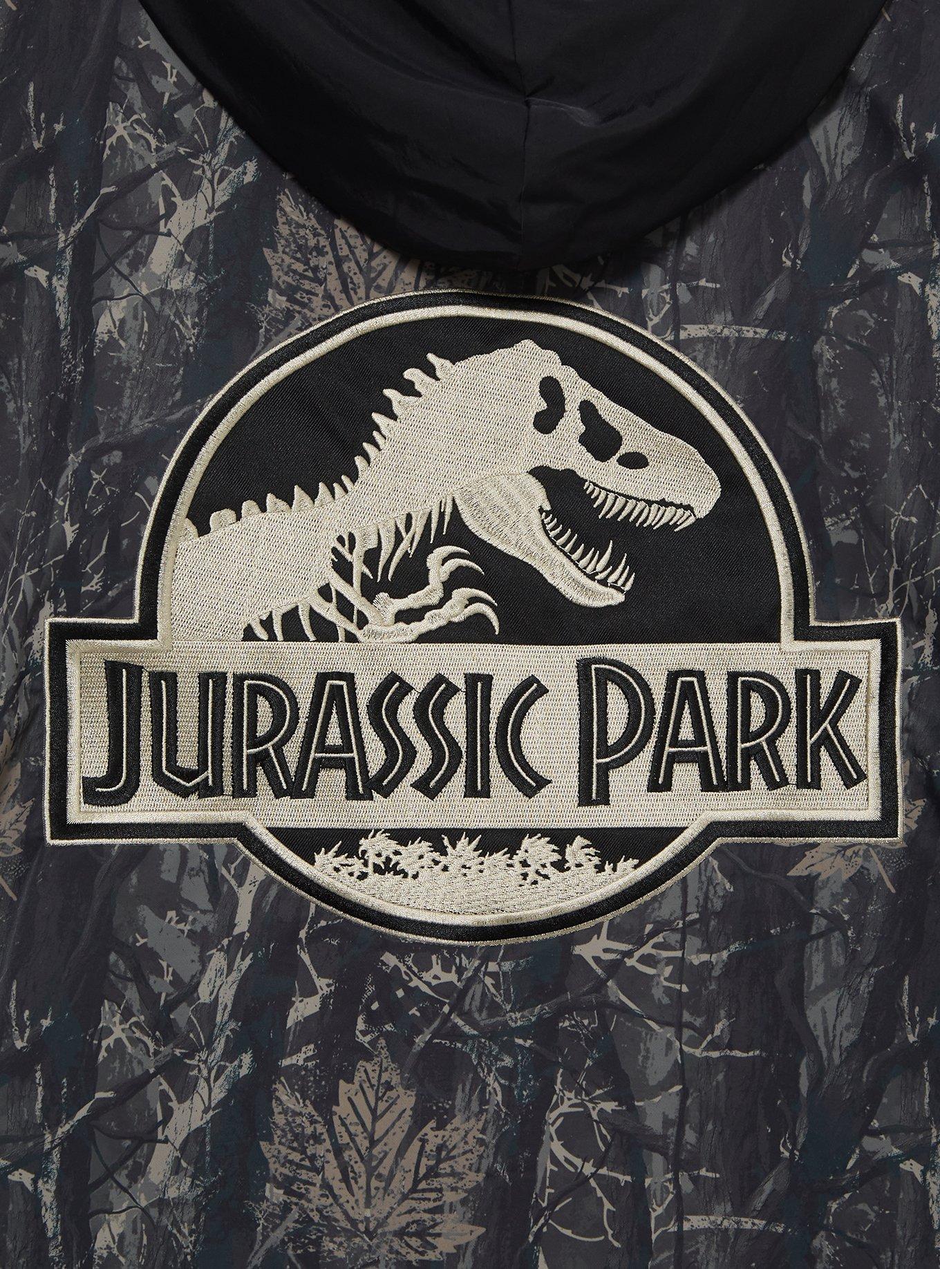 Jurassic Park Logo Quarter Zip Windbreaker Jacket &mdash; BoxLunch Exclusive, DARK GREEN, alternate