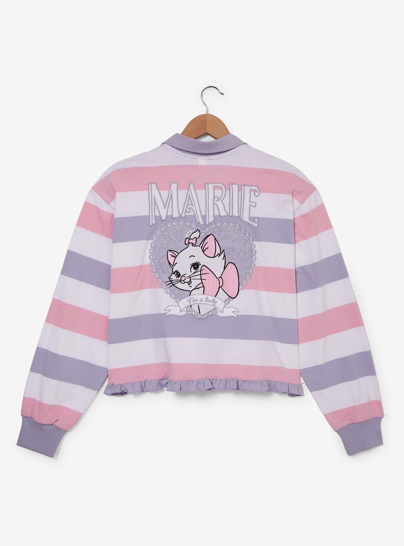 Disney The Aristocats Marie Striped Women's Cropped Long Sleeve T-Shirt - BoxLunch Exclusive, , hi-res