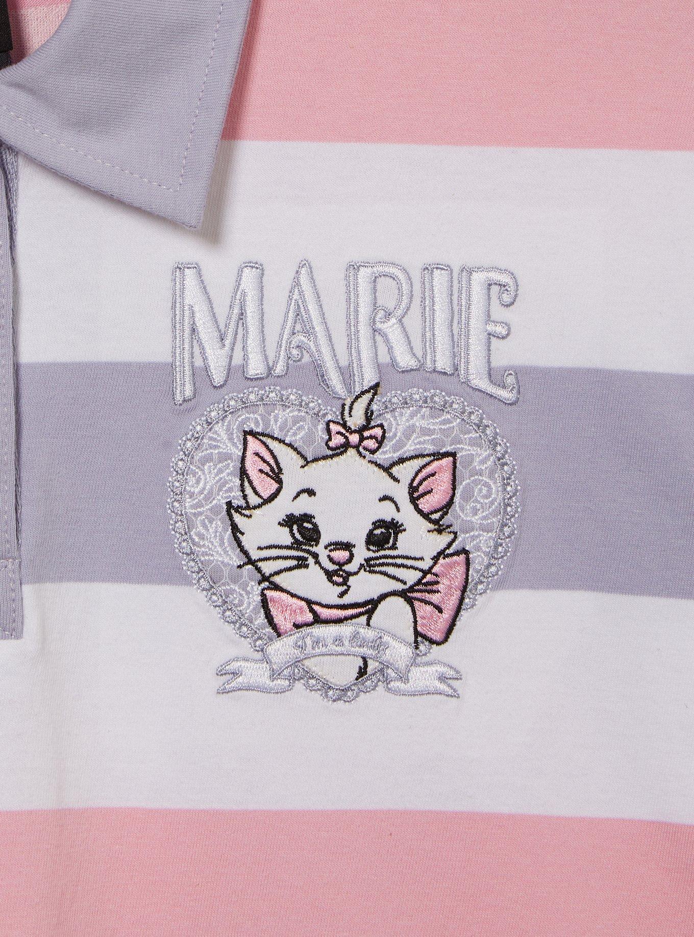 Disney The Aristocats Marie Striped Women's Cropped Long Sleeve T-Shirt - BoxLunch Exclusive