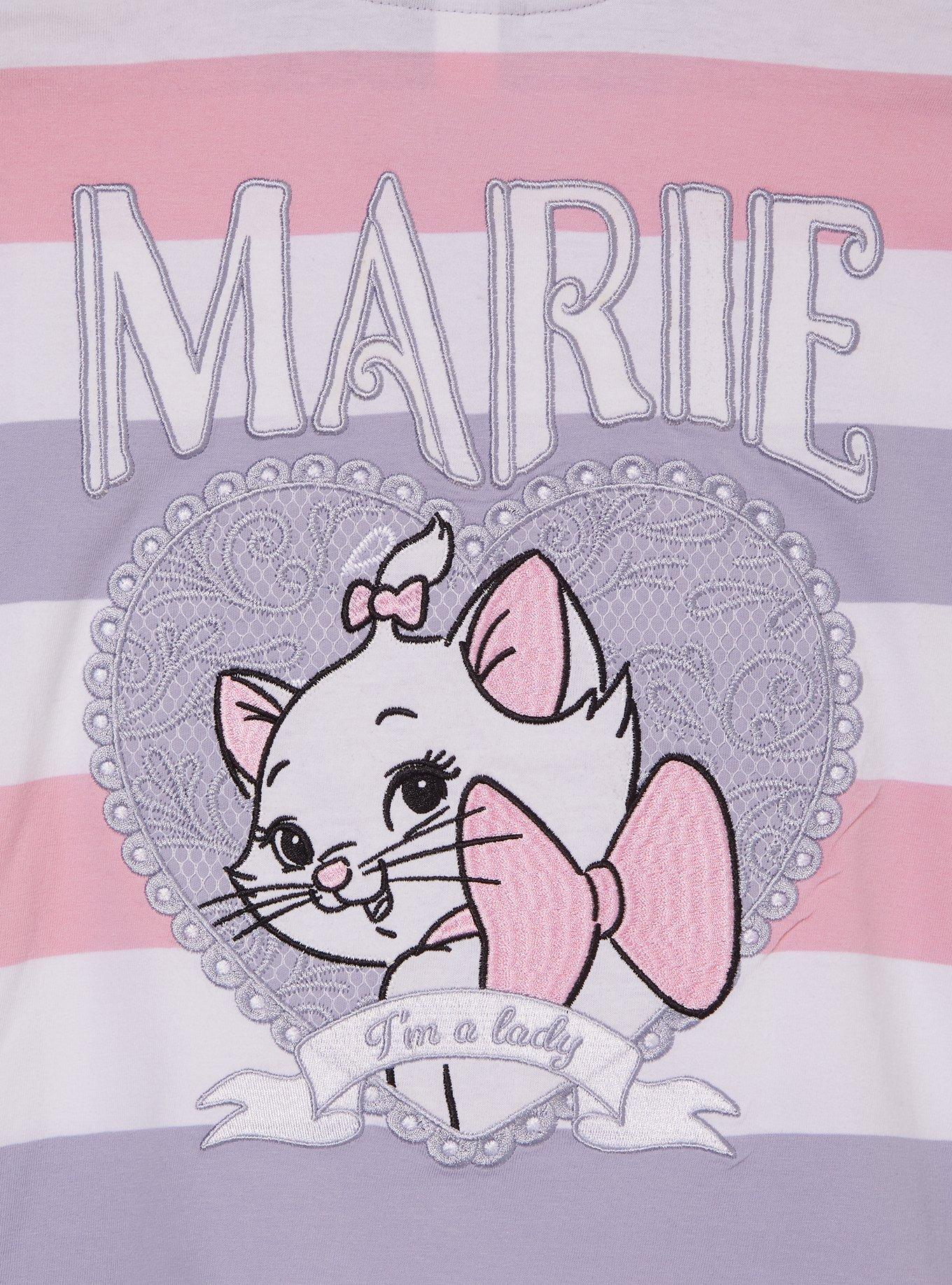 Disney The Aristocats Marie Striped Women's Plus Size Cropped Long Sleeve T-Shirt - BoxLunch Exclusive, MULTI, alternate