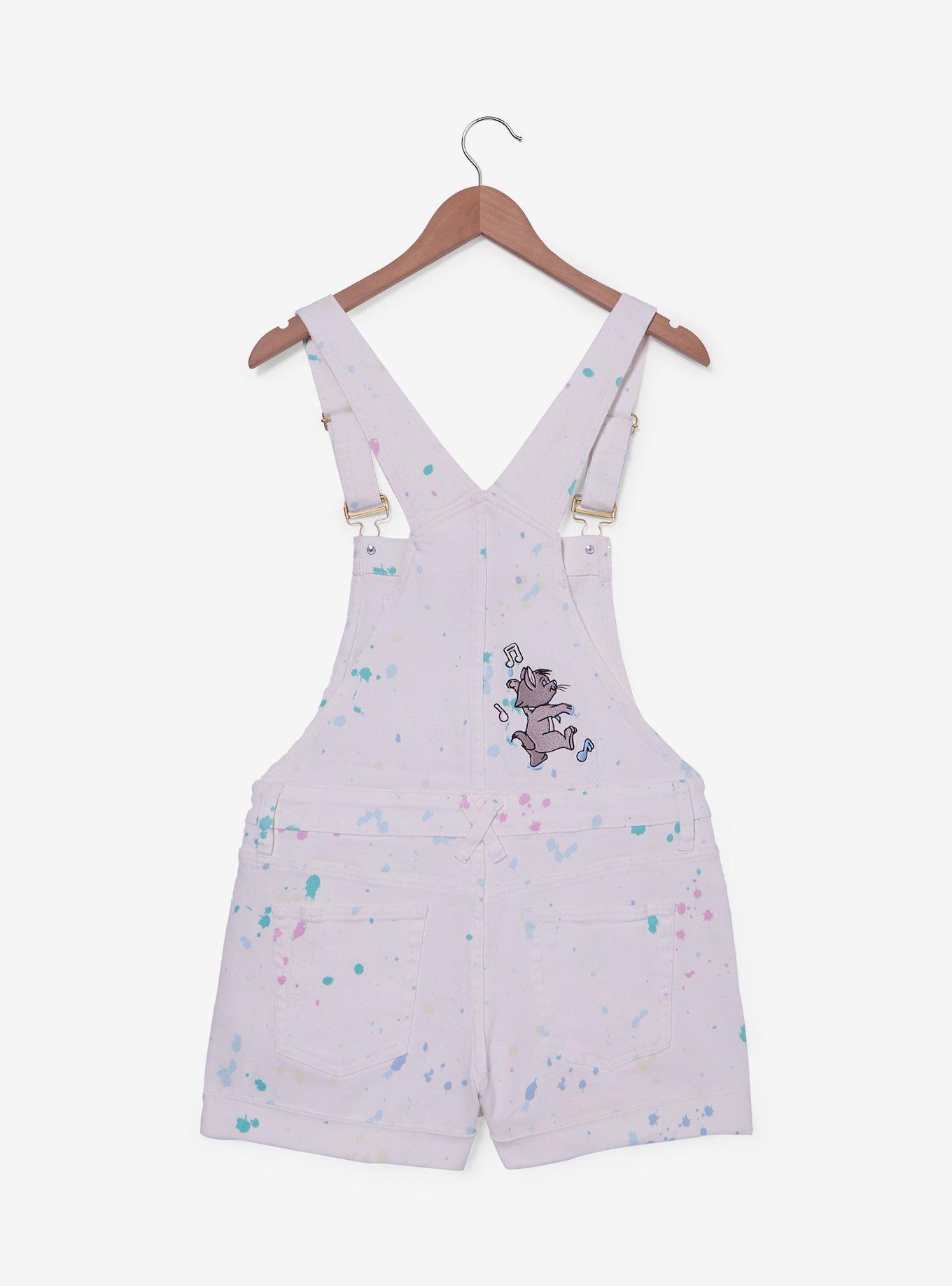 Disney The Aristocats Kittens Paint Splatter Women's Short Overalls - BoxLunch Exclusive, , alternate