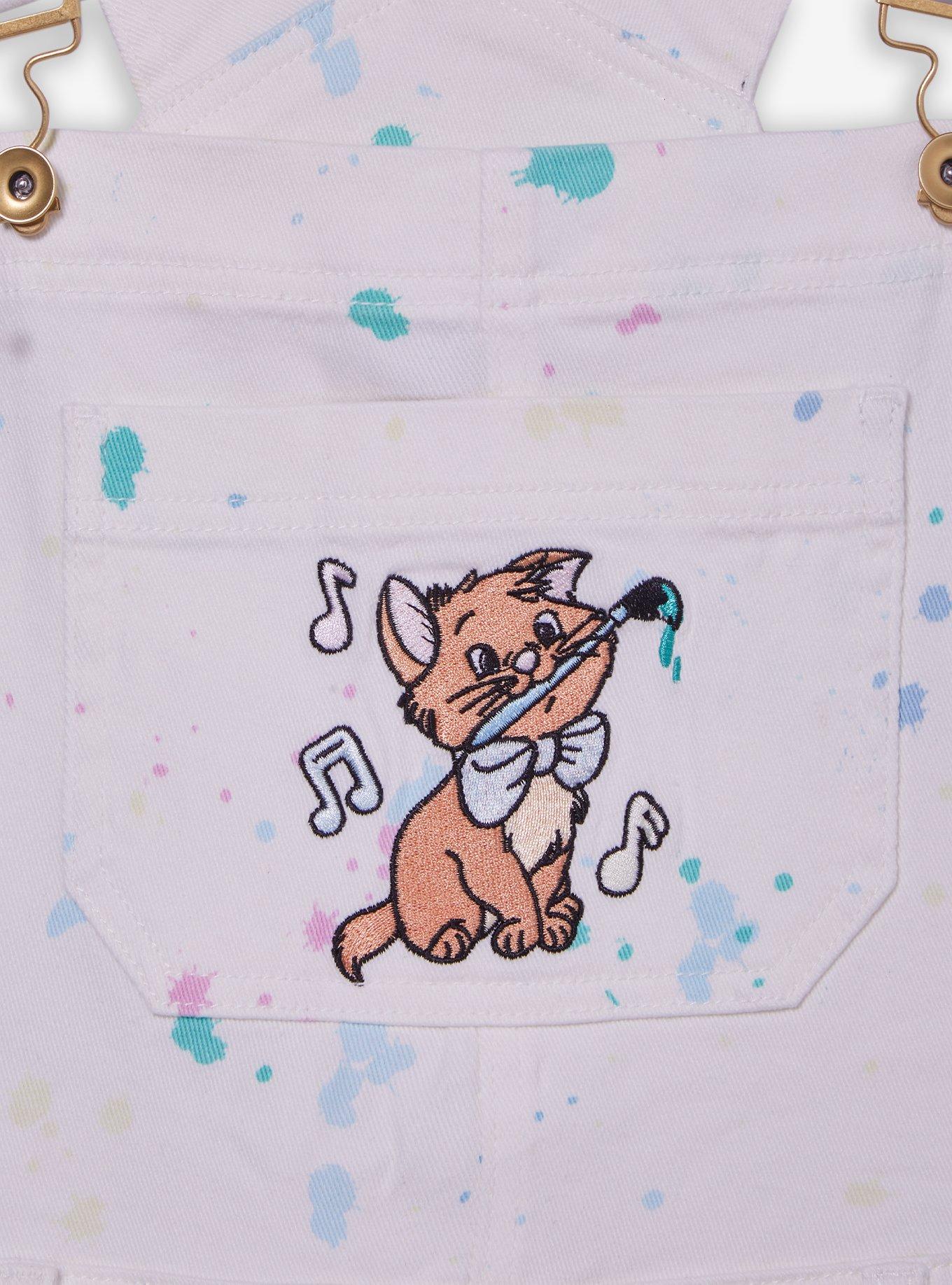 Disney The Aristocats Kittens Paint Splatter Women's Short Overalls - BoxLunch Exclusive, , alternate