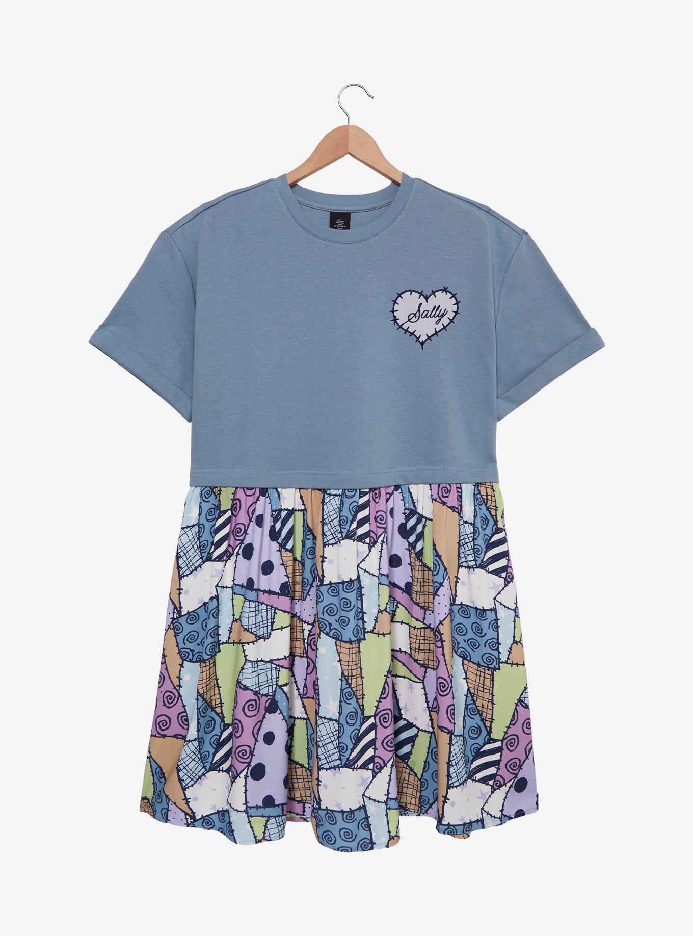 Disney The Nightmare Before Christmas Sally Patchwork T-Shirt Dress - BoxLunch Exclusive, , hi-res