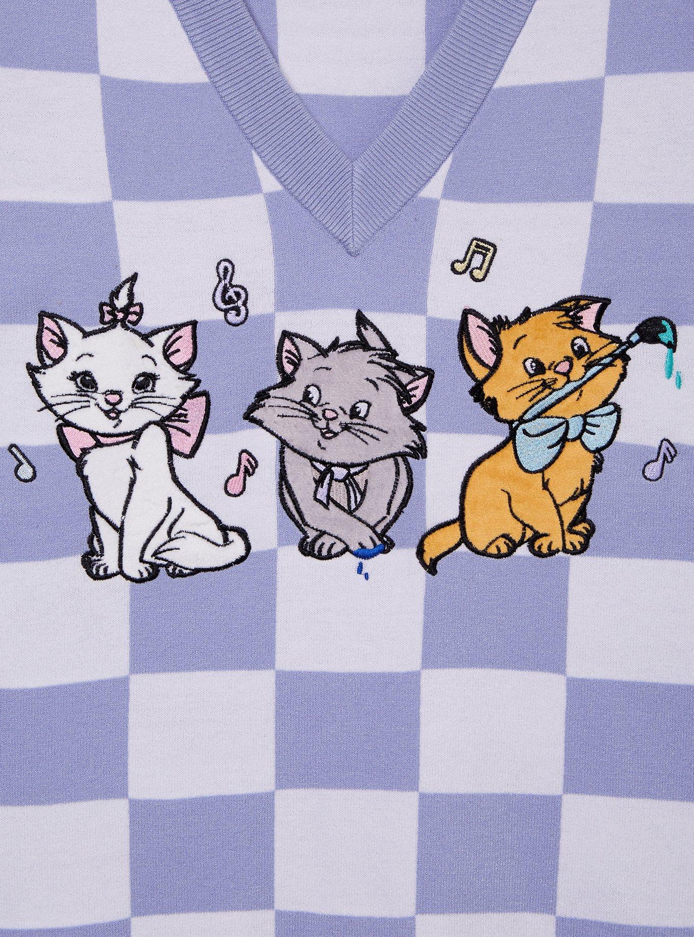 Disney The Aristocats Kittens Checkered Women's Plus Sweater Vest - BoxLunch Exclusive