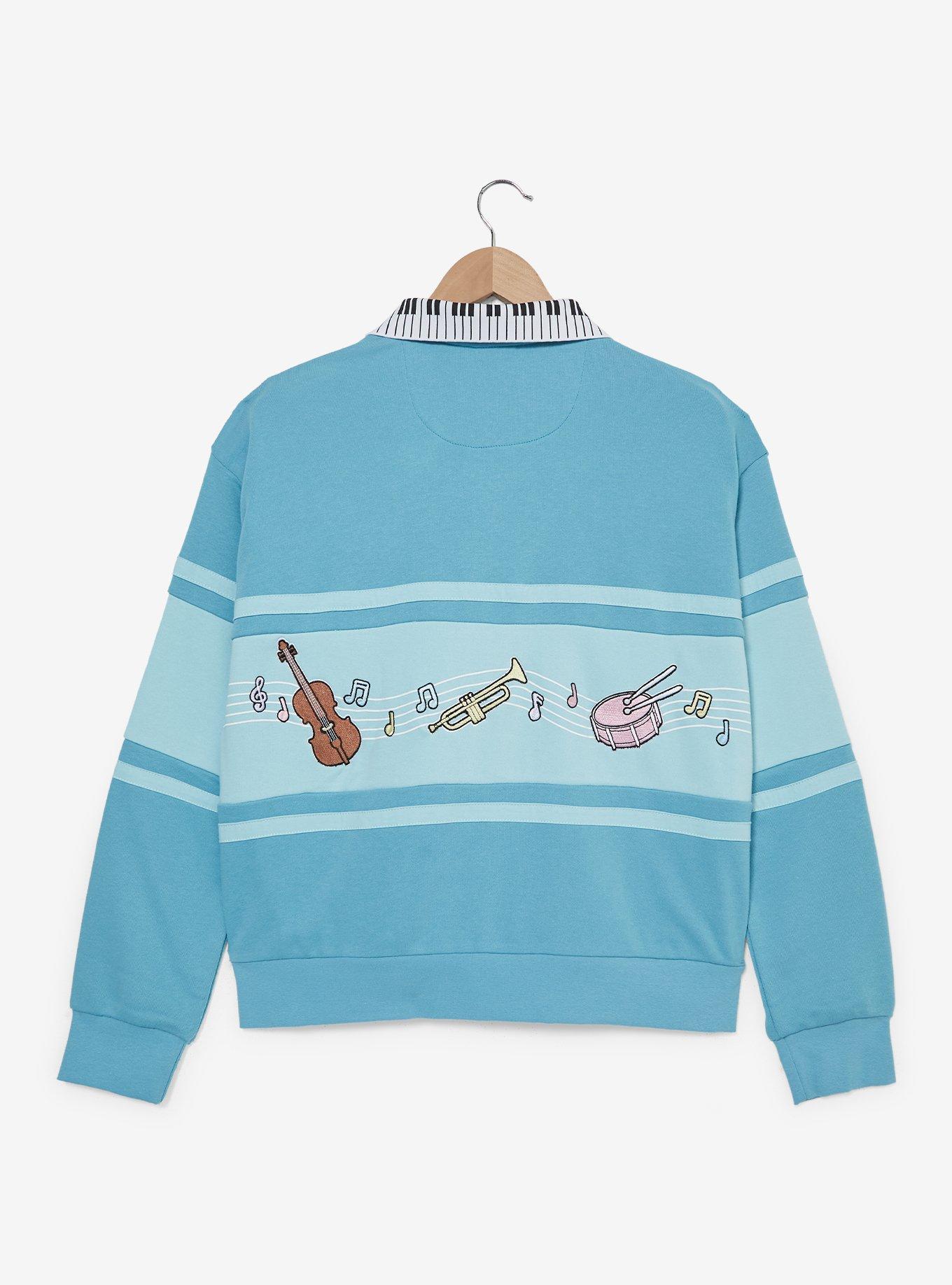 Disney The Aristocats Piano Quarter Zip Women's Crewneck — BoxLunch Exclusive, , hi-res