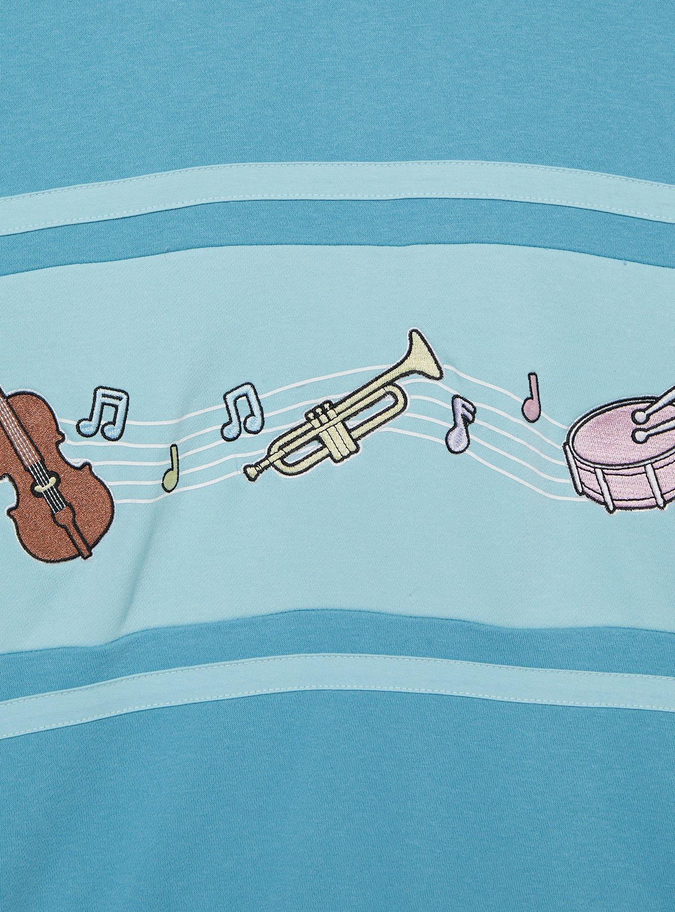 Disney The Aristocats Piano Quarter Zip Women's Crewneck — BoxLunch Exclusive, LIGHT BLUE, alternate