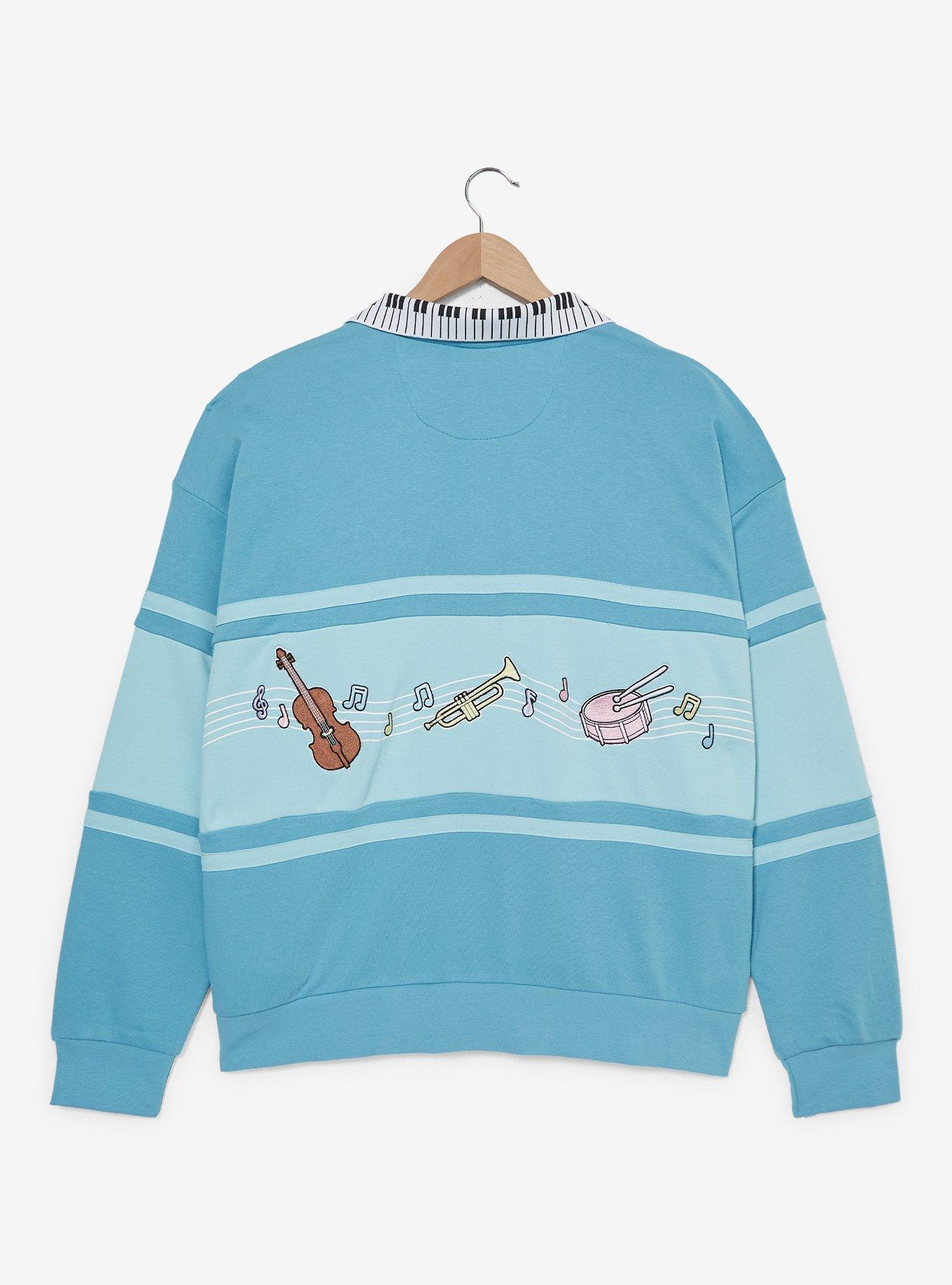Disney The Aristocats Piano Quarter Zip Women's Plus Size Crewneck — BoxLunch Exclusive, , hi-res