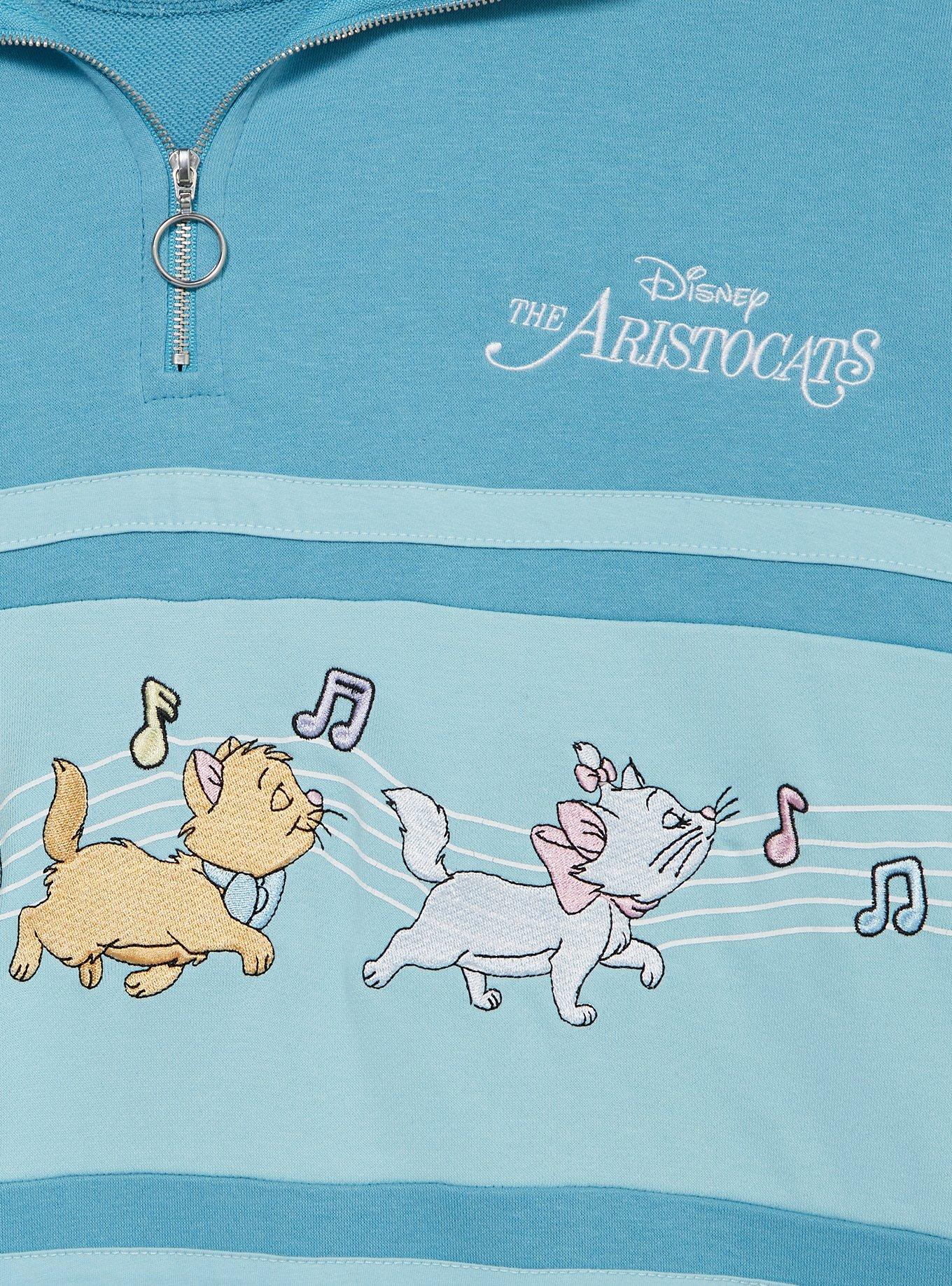 Disney The Aristocats Piano Quarter Zip Women's Plus Size Crewneck — BoxLunch Exclusive, LIGHT BLUE, alternate