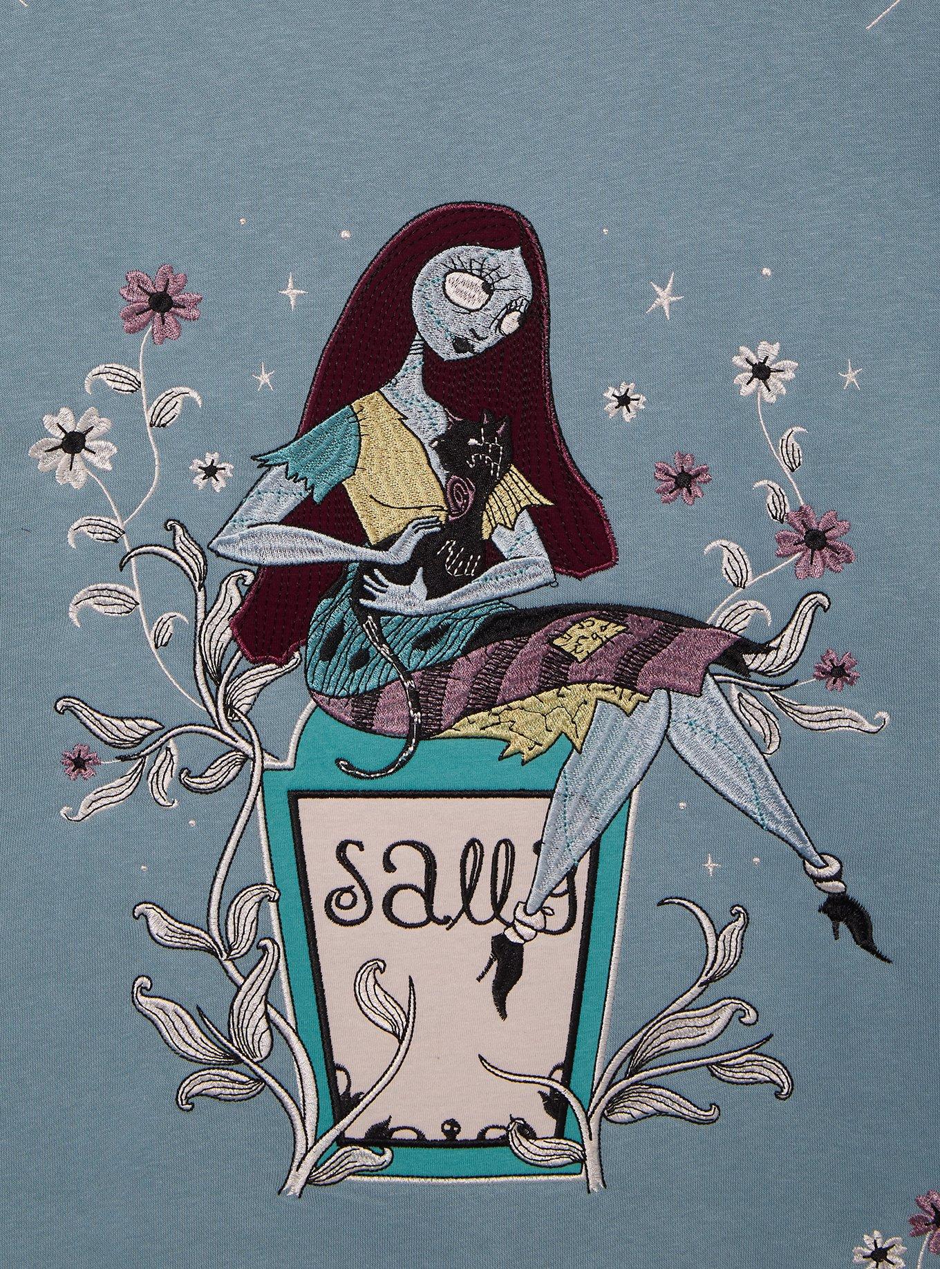 Disney The Nightmare Before Christmas Floral Sally Crewneck - BoxLunch Exclusive, BLUE, alternate