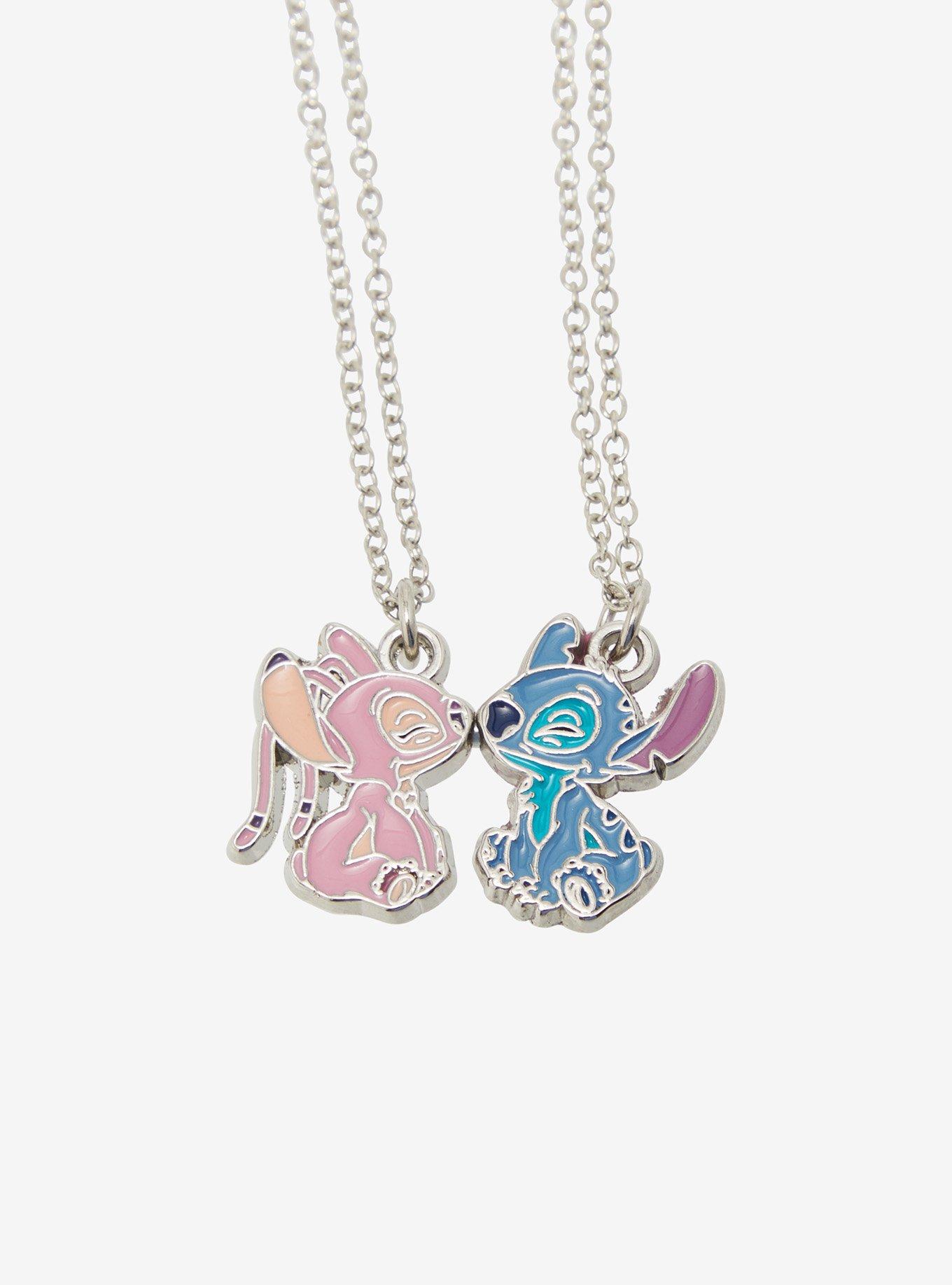 Disney Stitch & Angel Magnetic Nose Best Friend Necklace Set, , alternate