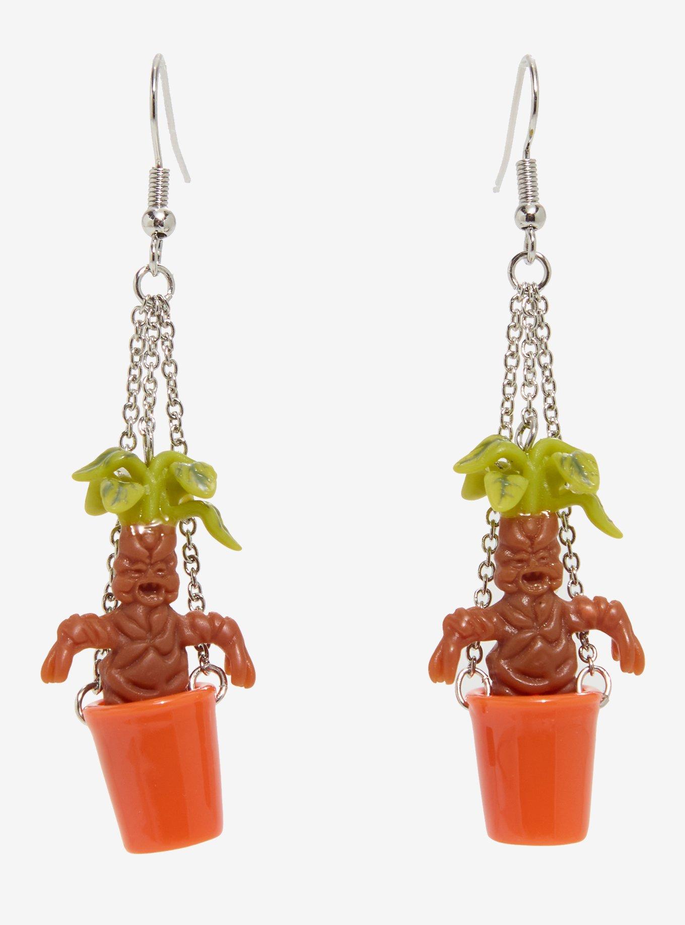 Harry Potter Mandrake Earrings, , alternate