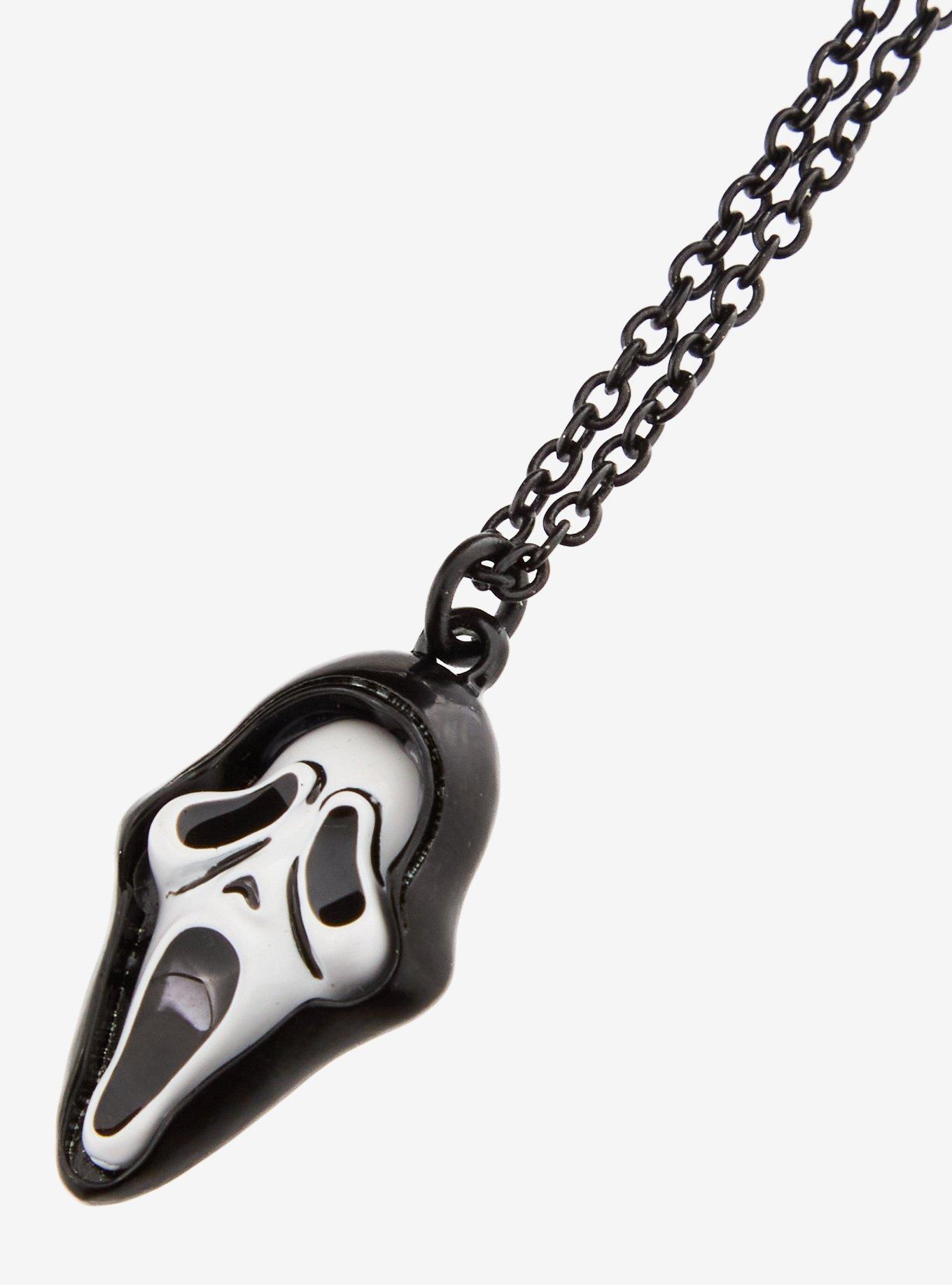 Ghost Face Mask Figural Pendant Necklace, , alternate