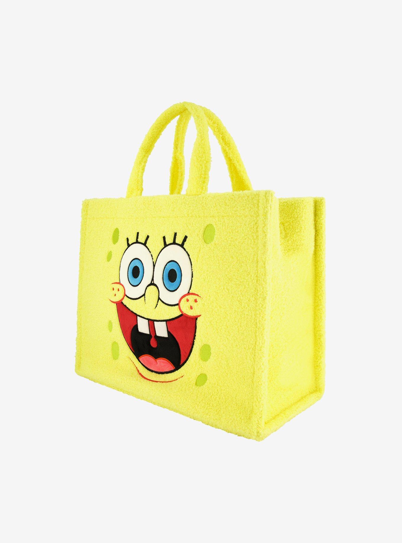 FUL SpongeBob SquarePants Yellow Travel Sherpa Tote with Trolley Strap, , alternate