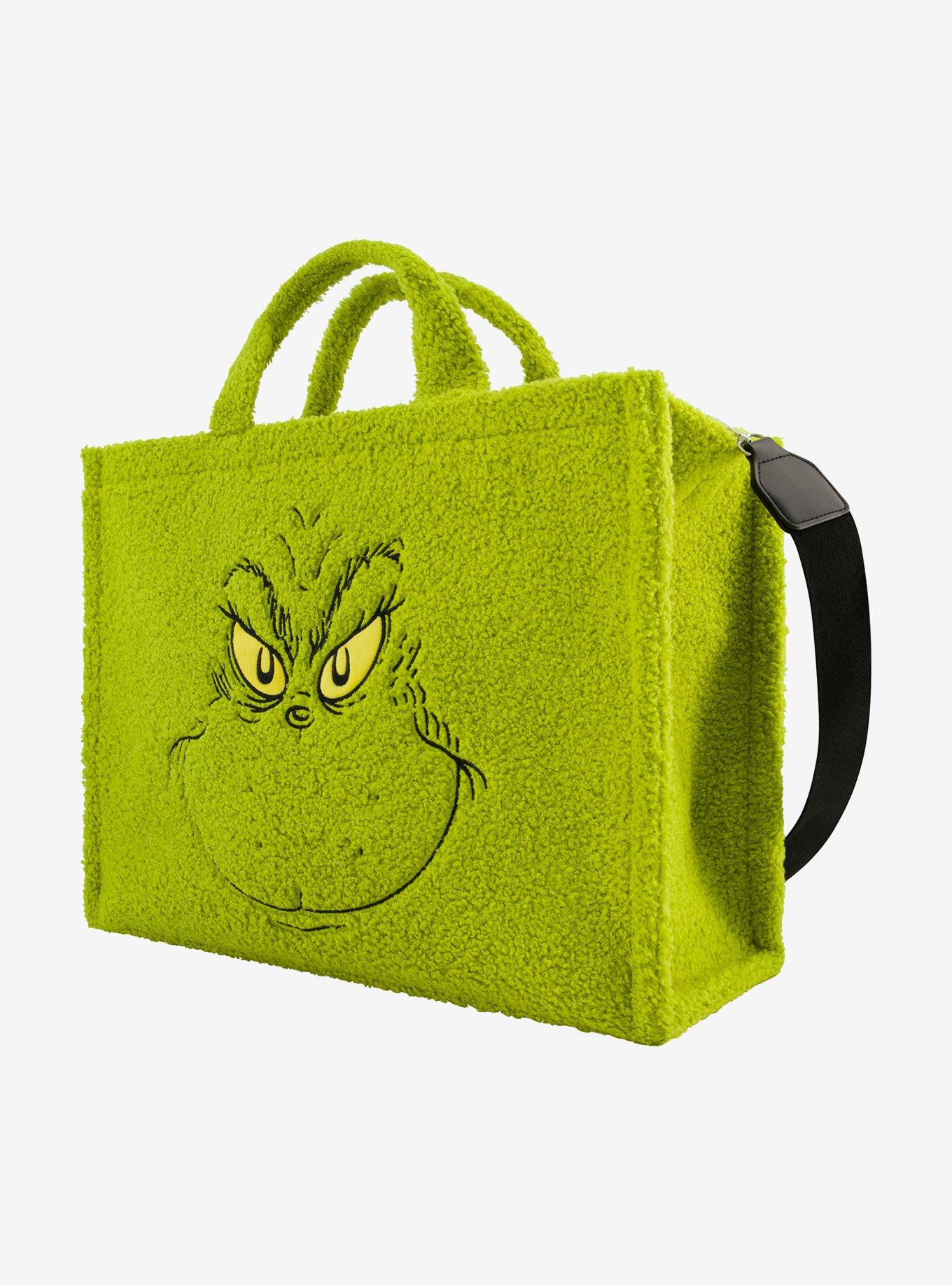 FUL The Grinch Big Face Sherpa Travel Tote with Trolly Strap, , alternate