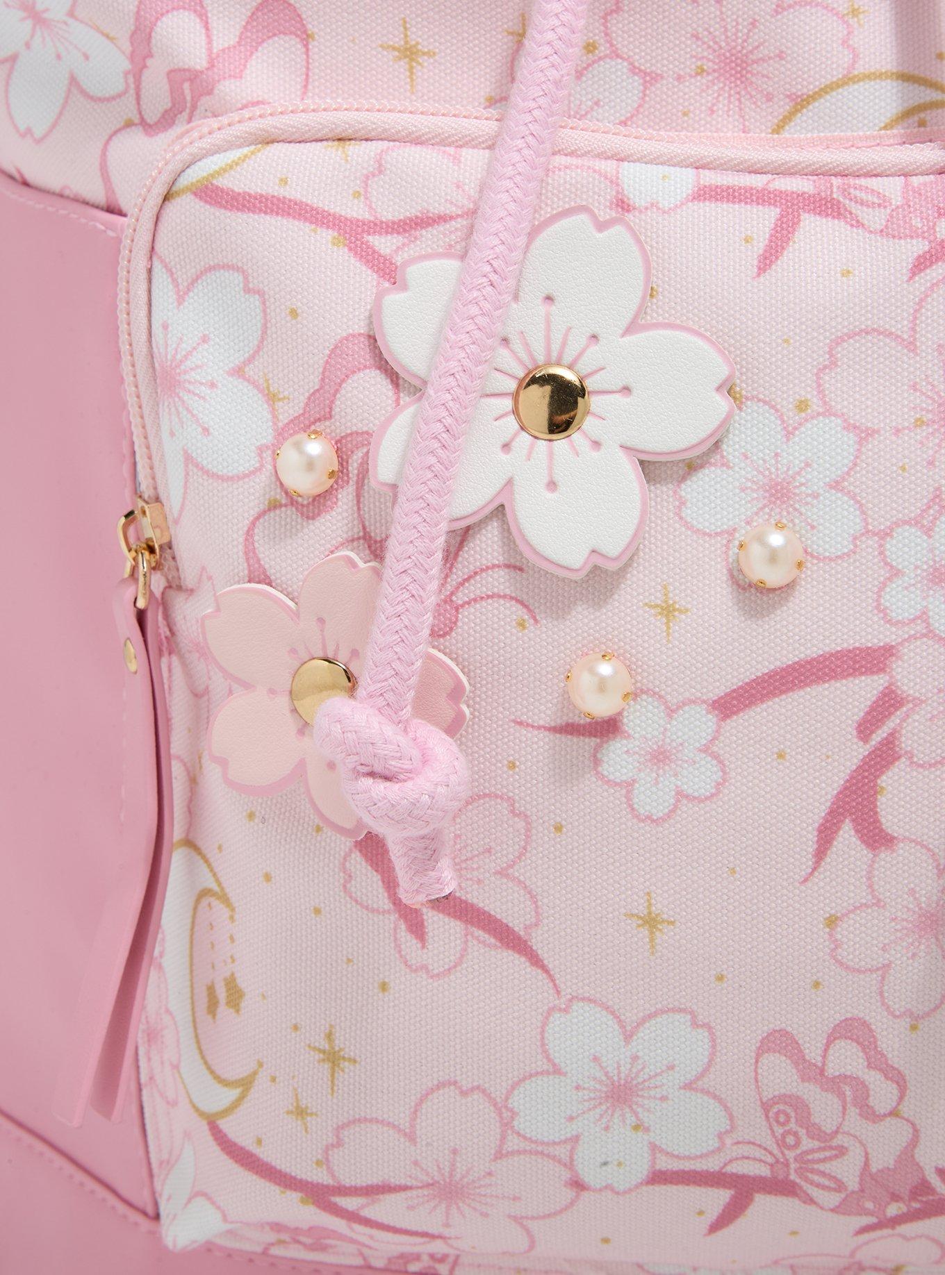 Pink Sakura Slouch Backpack, , alternate