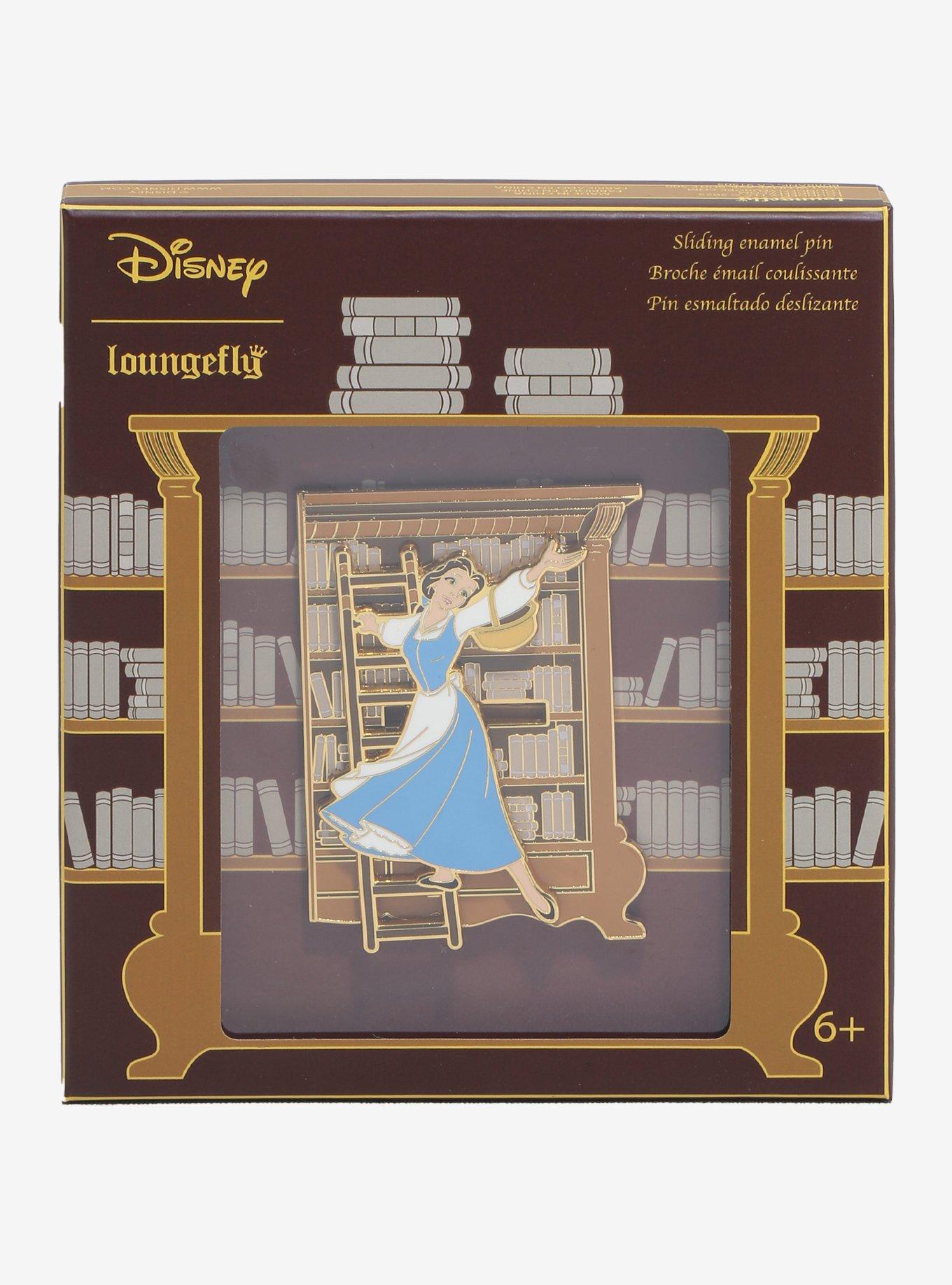 Loungefly Disney Beauty and The Beast Belle Library Sliding Enamel Pin - BoxLunch Exclusive, , alternate