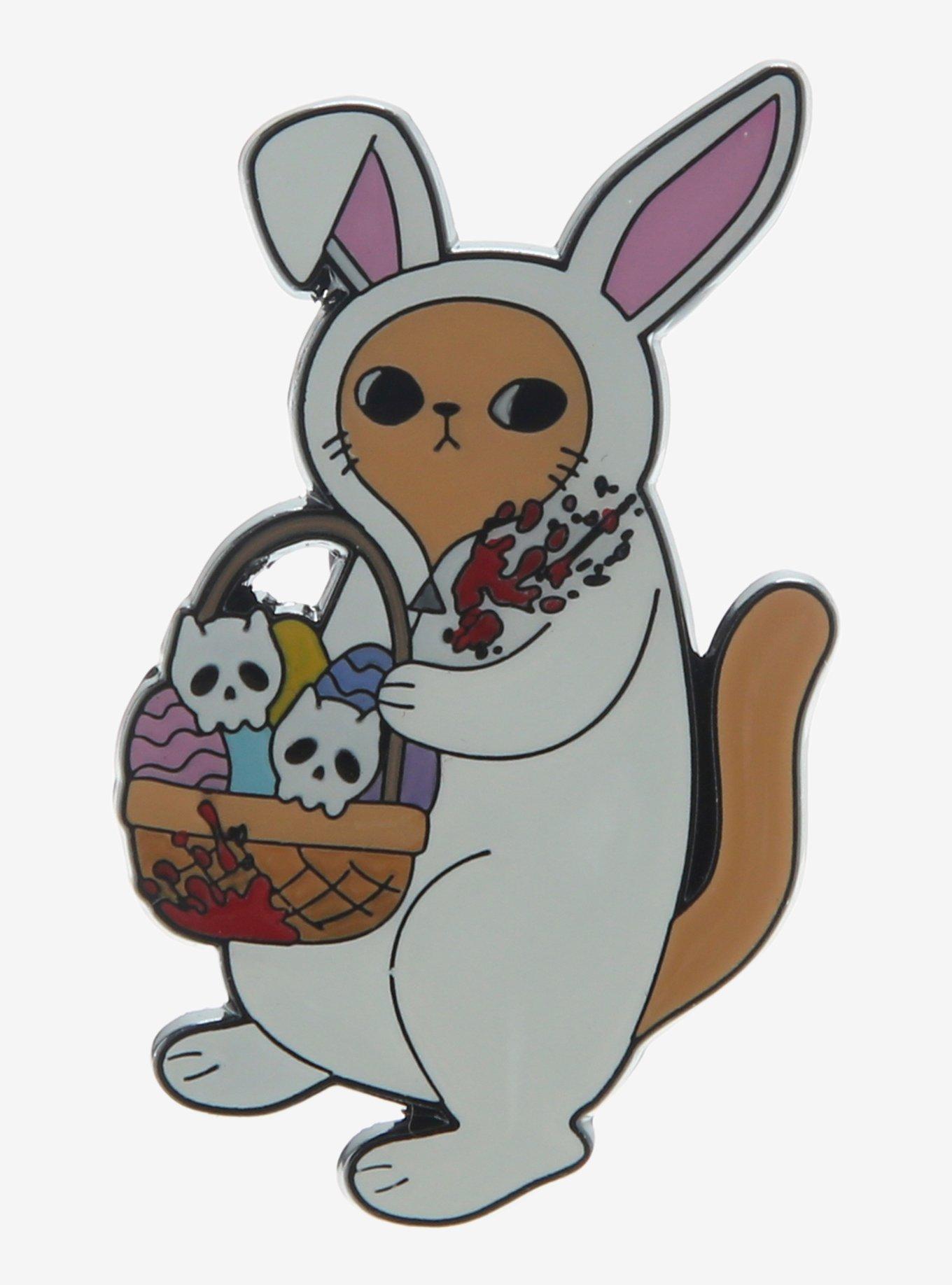 Horror Cats Bunny Costume Enamel Pin, , hi-res