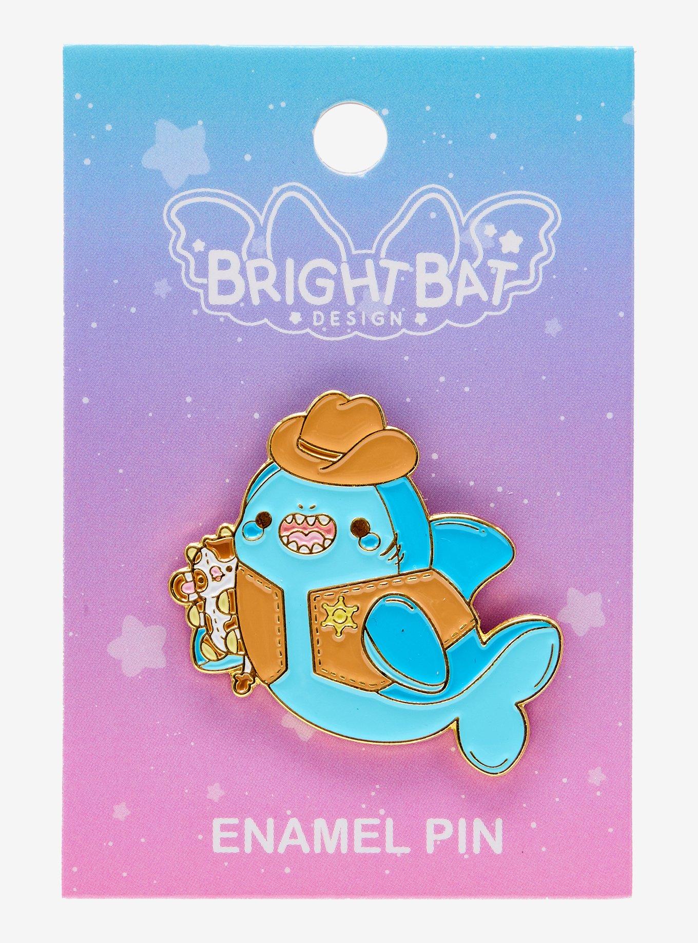 Cowboy Shark Enamel Pin By Bright Bat Design, , hi-res