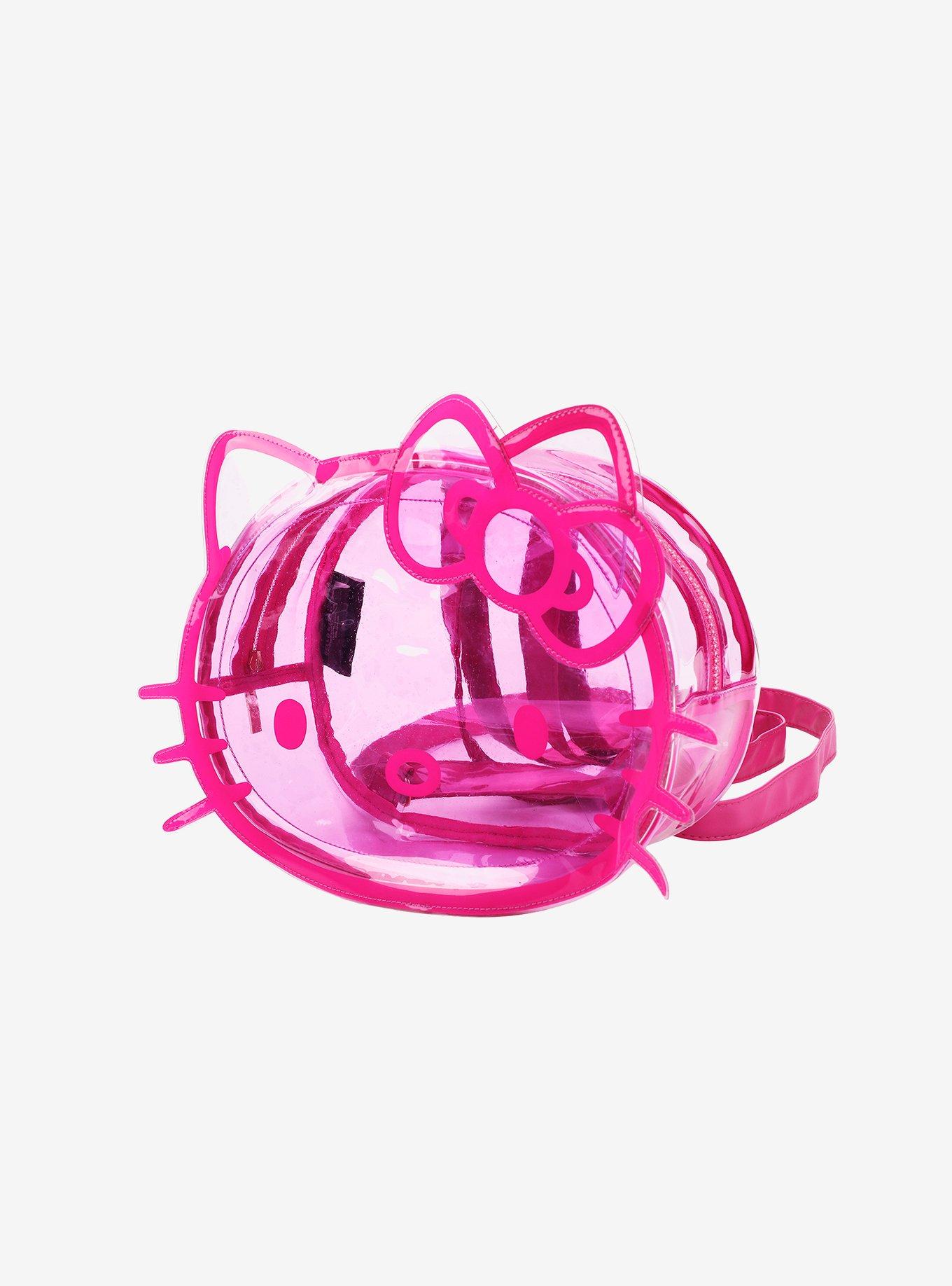 Hello Kitty Face Pink Transparent Figural Mini Backpack, , alternate