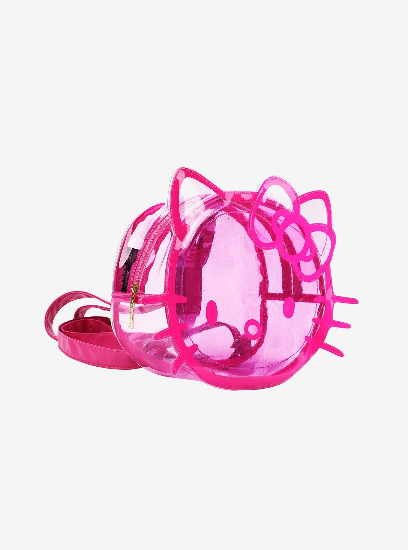 Hello Kitty Face Pink Transparent Figural Mini Backpack, , alternate