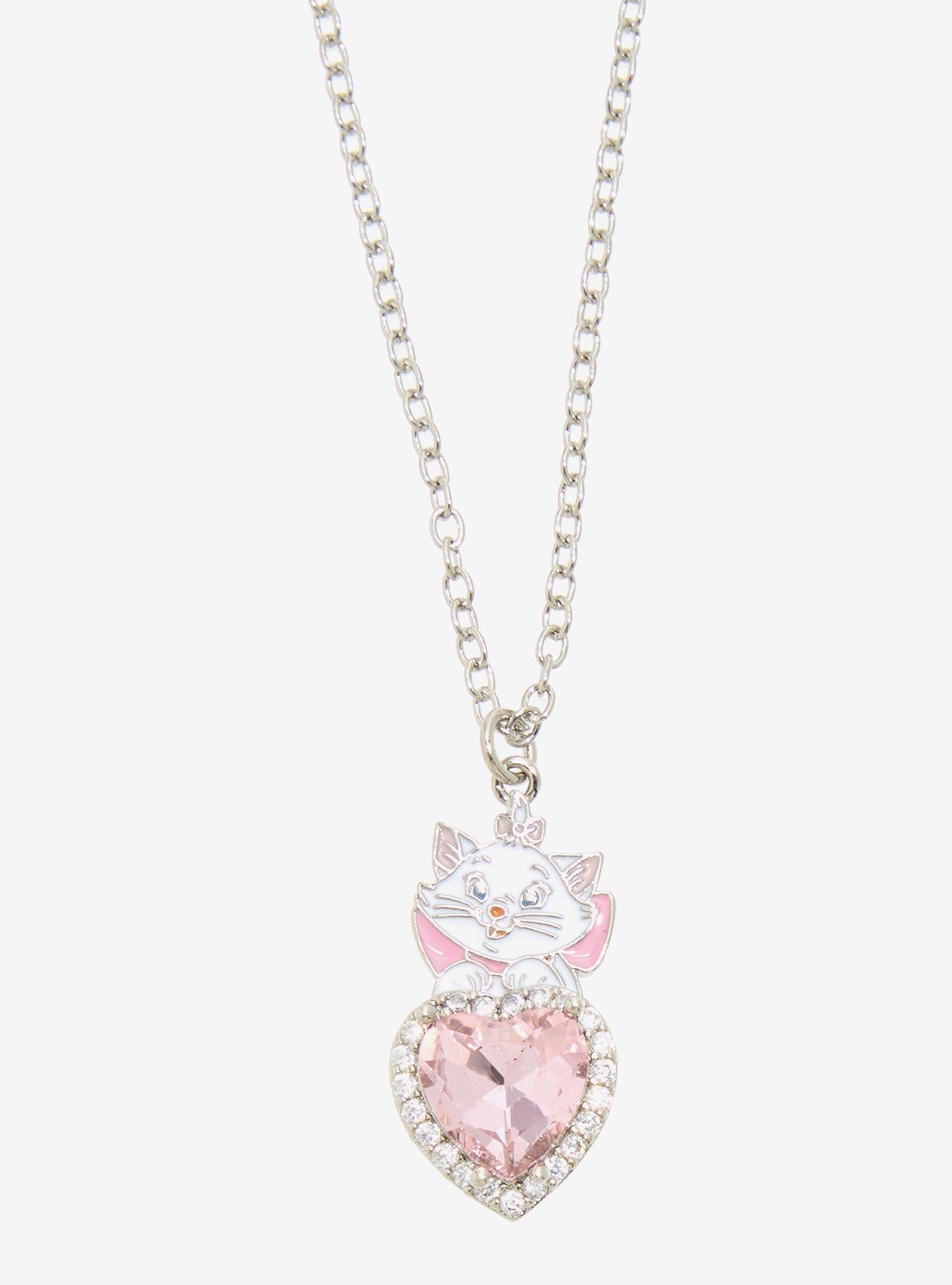 Disney The Aristocats Marie Rhinestone Heart Necklace - BoxLunch Exclusive, , alternate