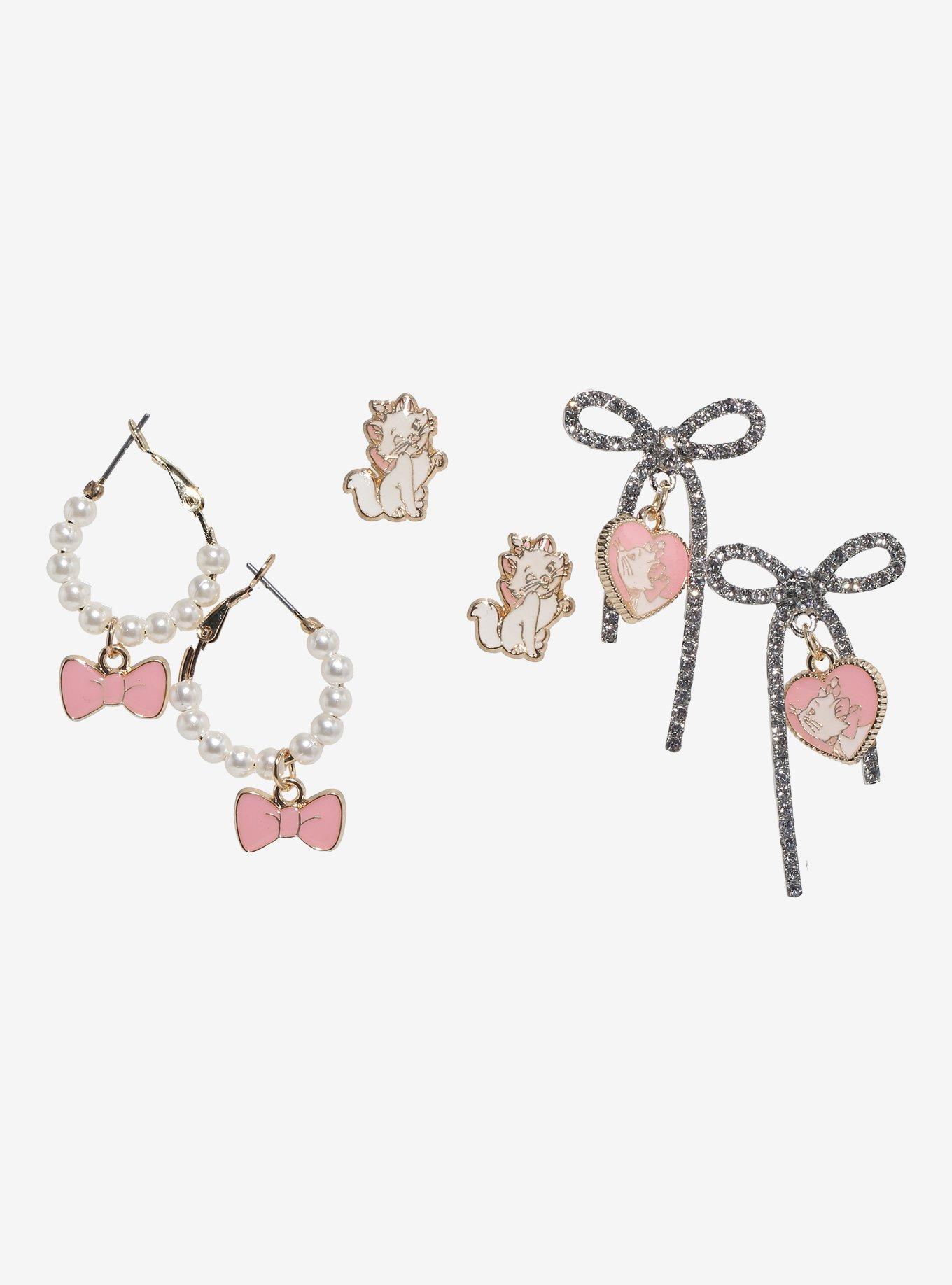 Sisney The Aristocats Marie Pearls & Bows Earring Set, , hi-res