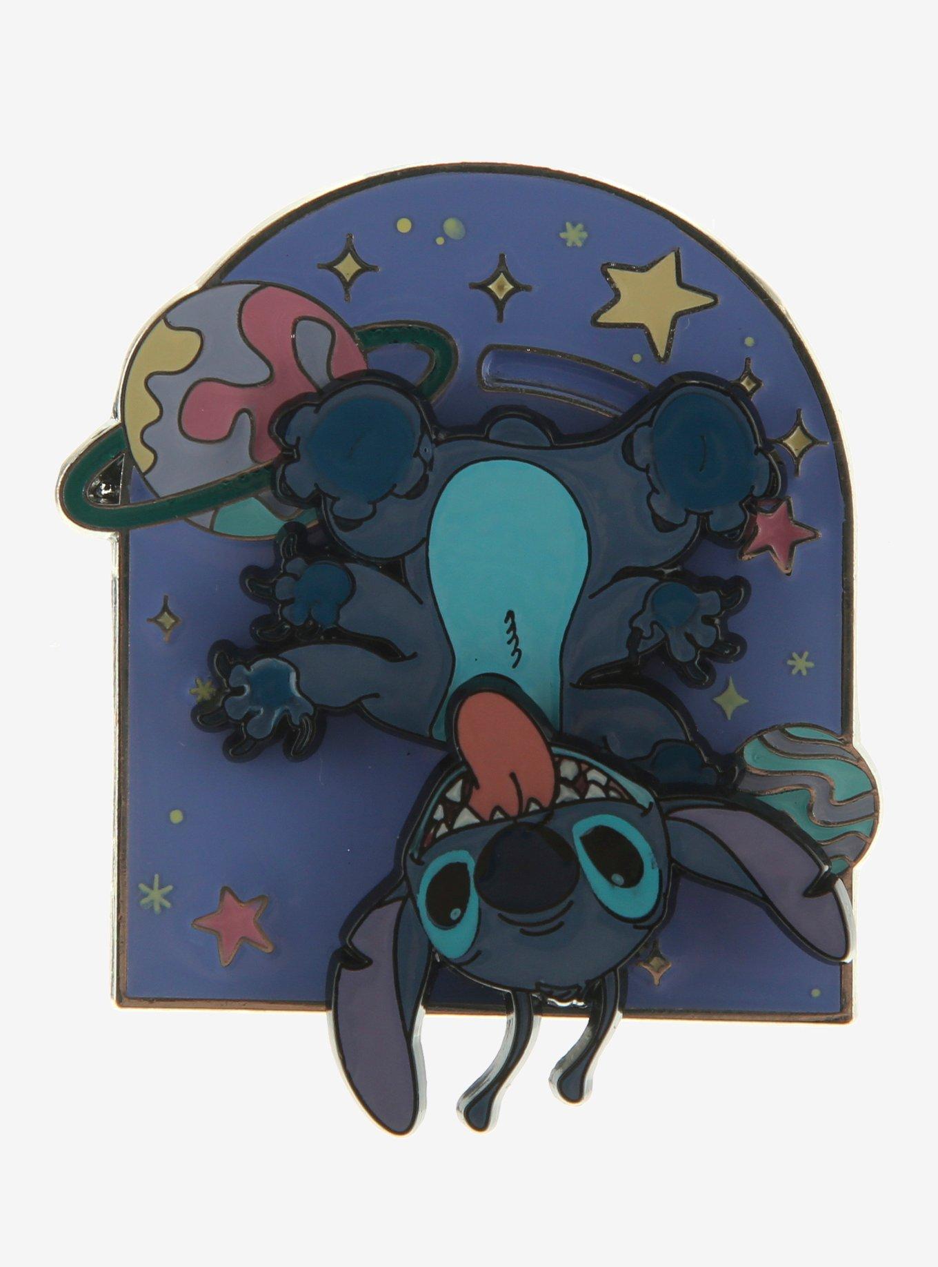 Disney Stitch Upside Down Space Sliding Enamel Pin, , alternate