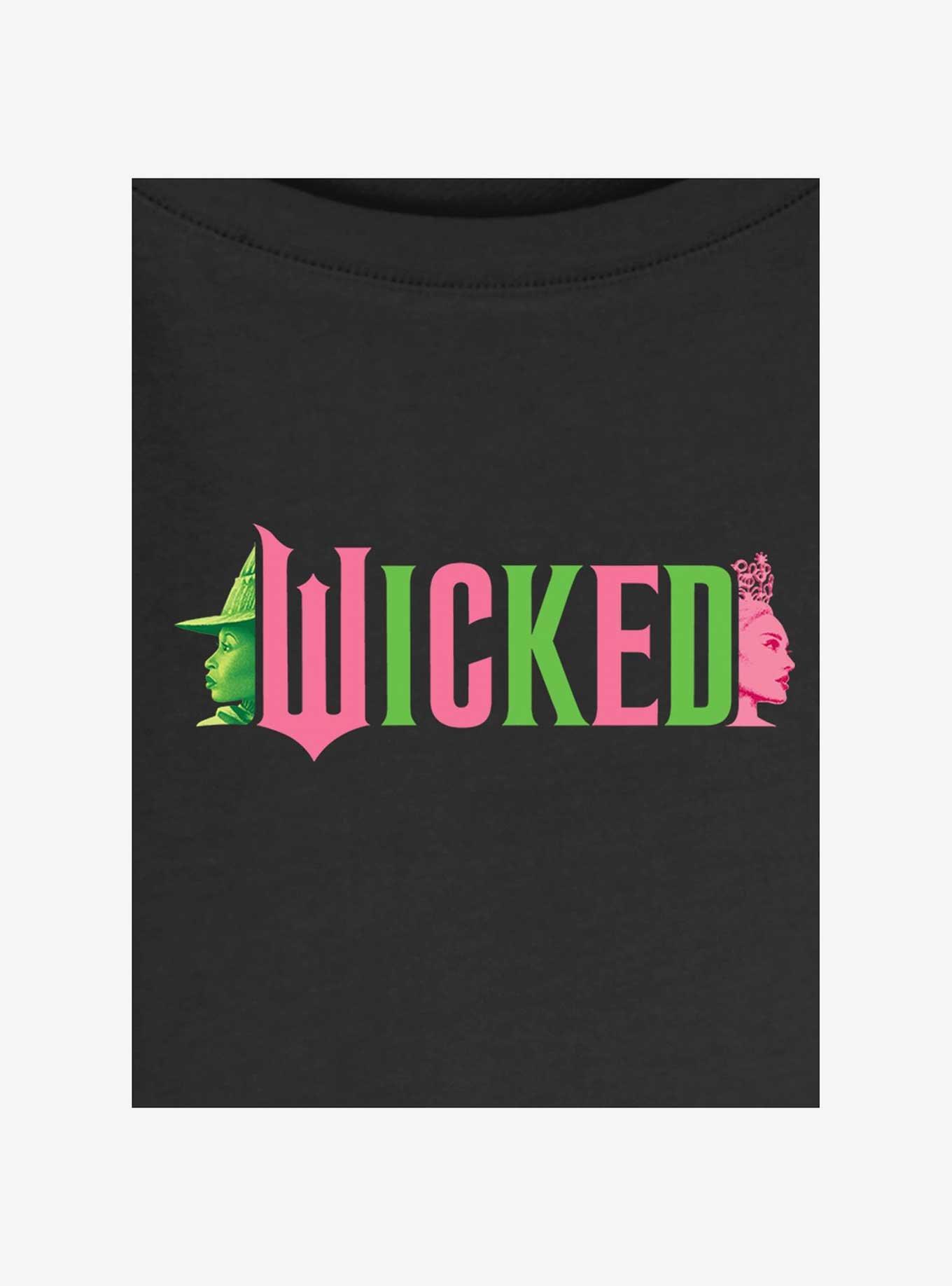 Wicked Elphaba and Glinda Silhouettes Logo Girls Slouchy Sweatshirt, , hi-res