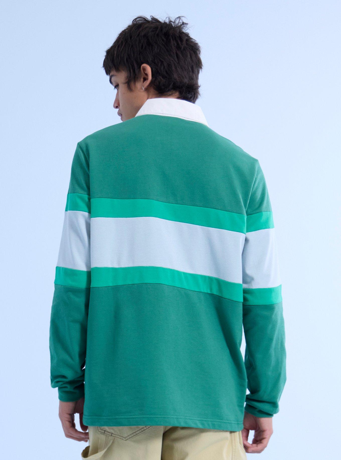 Squid Game Cheol-Su Stripe Long-Sleeve Polo Shirt, MULTI, alternate