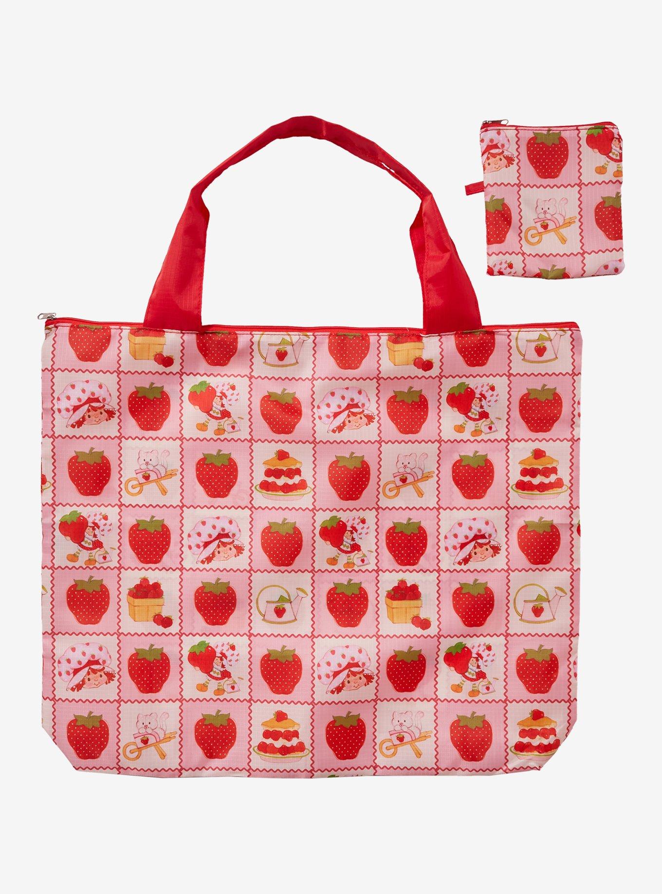 Strawberry Shortcake Patchwork Reusable Collapsible Tote Bag - BoxLunch Exclusive, , alternate