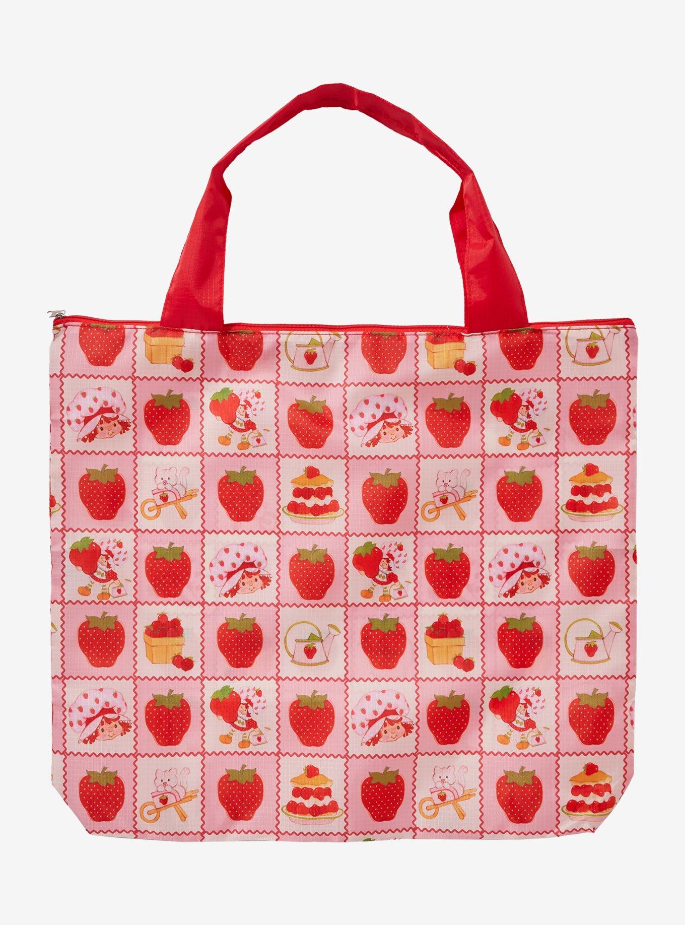 Strawberry Shortcake Patchwork Reusable Collapsible Tote Bag - BoxLunch Exclusive, , alternate