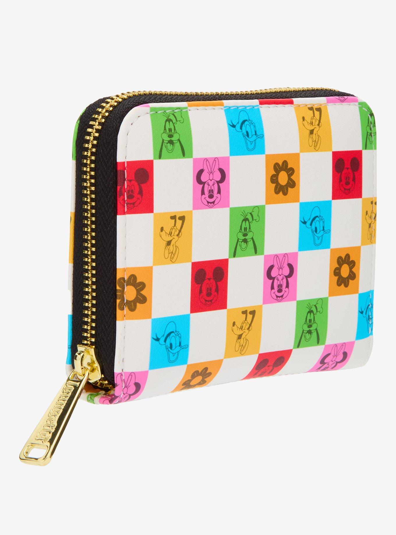Loungefly Disney Mickey Mouse & Friends Floral Checkered Wallet - BoxLunch Exclusive, , hi-res