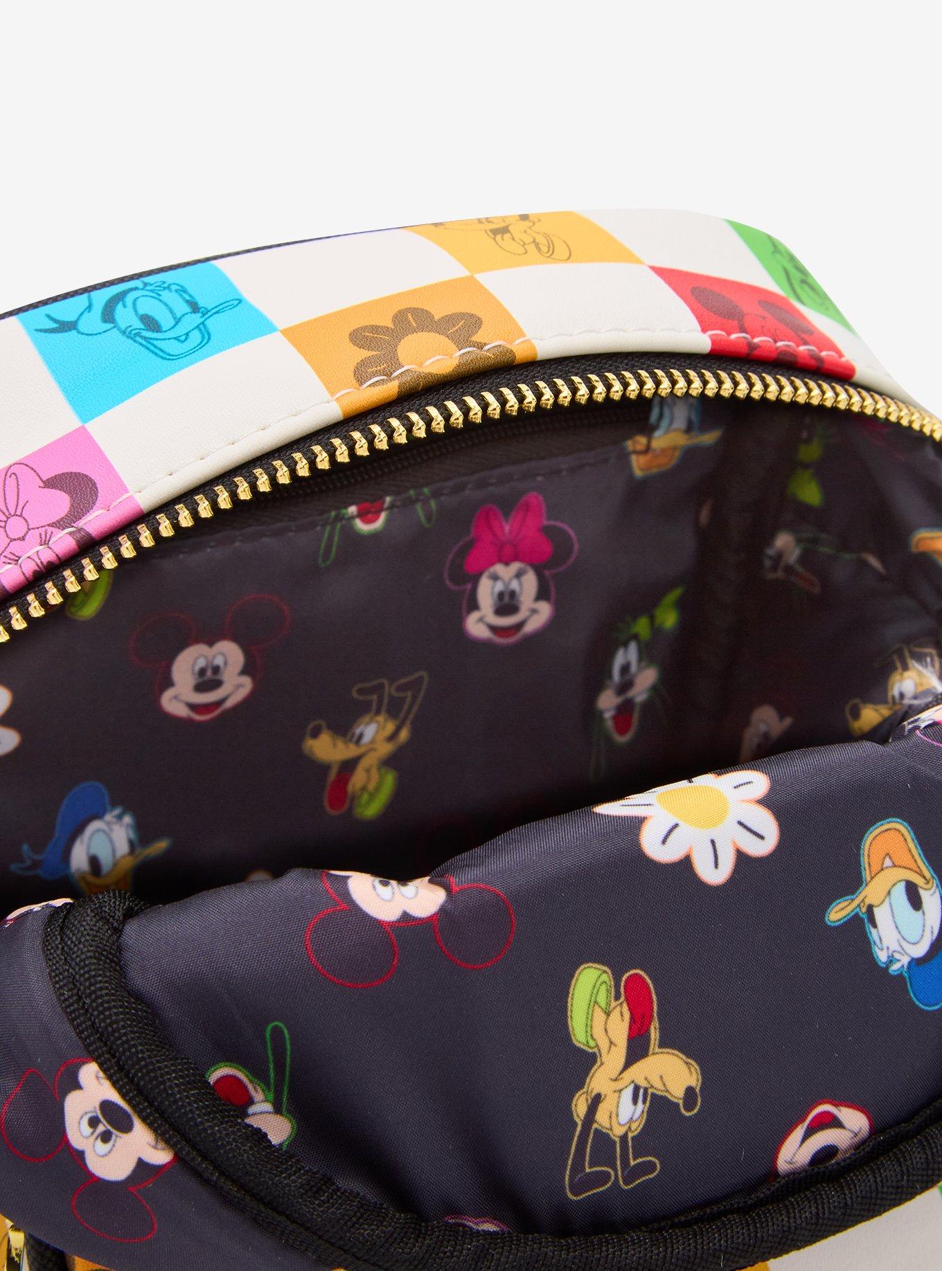 Loungefly Disney Mickey Mouse & Friends Floral Checkered Crossbody Bag - BoxLunch Exclusive, , alternate