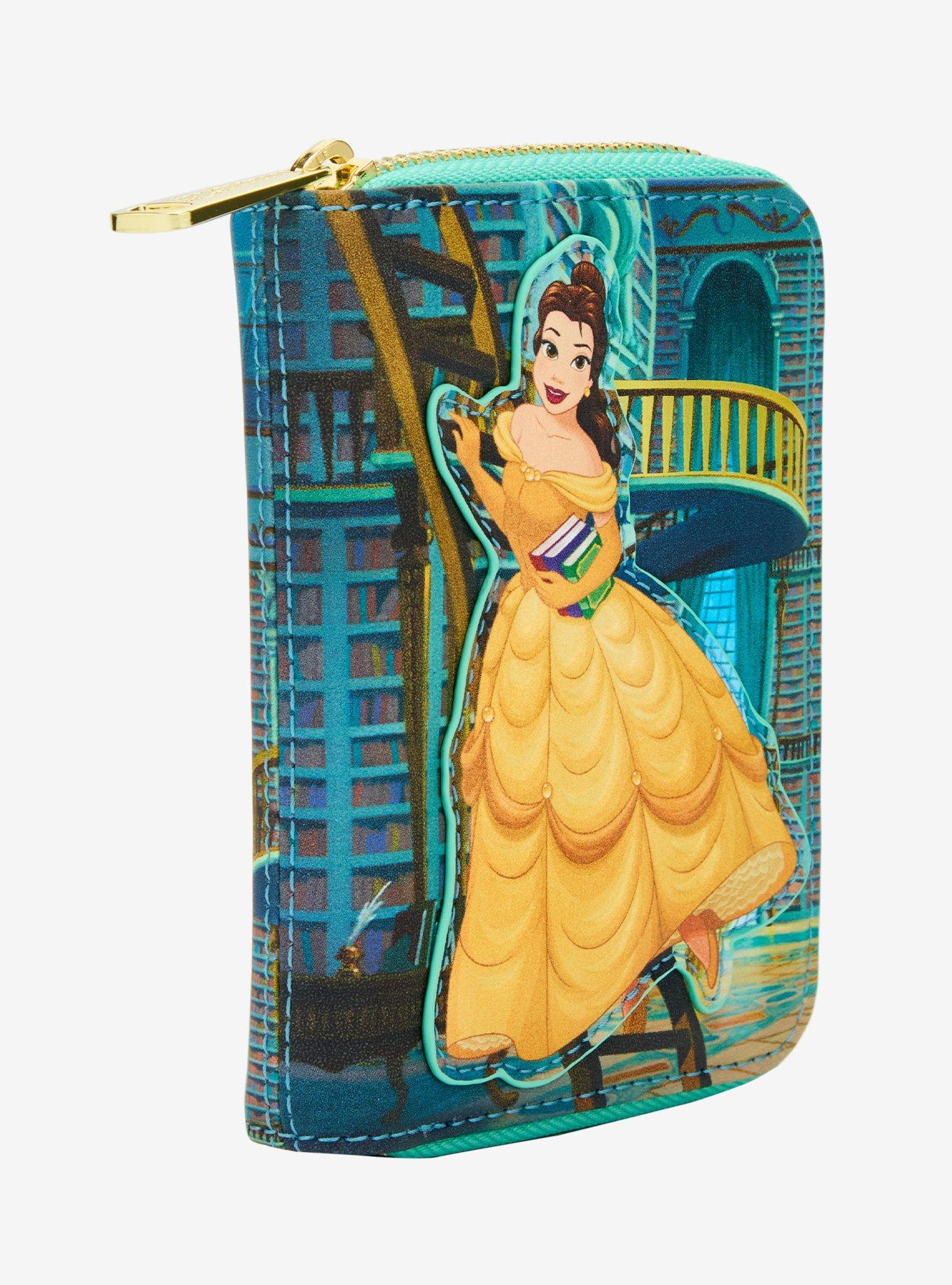 Loungefly Disney Beauty and the Beast Belle Library Small Zip Wallet- BoxLunch Exclusive, , hi-res