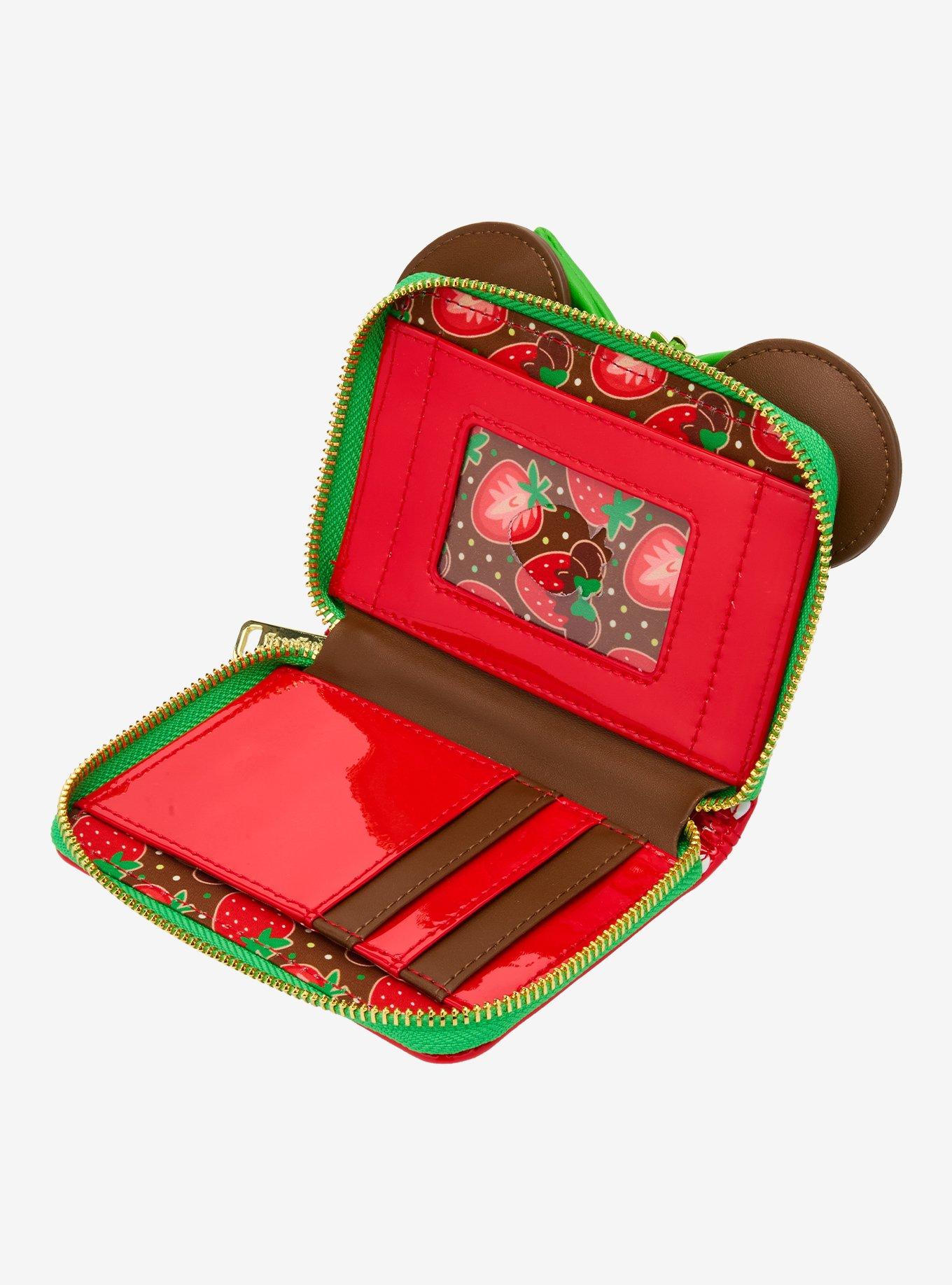 Loungefly Disney Minnie Mouse Chocolate Dipped Strawberry Ears Scented Small Zip Wallet - BoxLunch Exclusive, , alternate