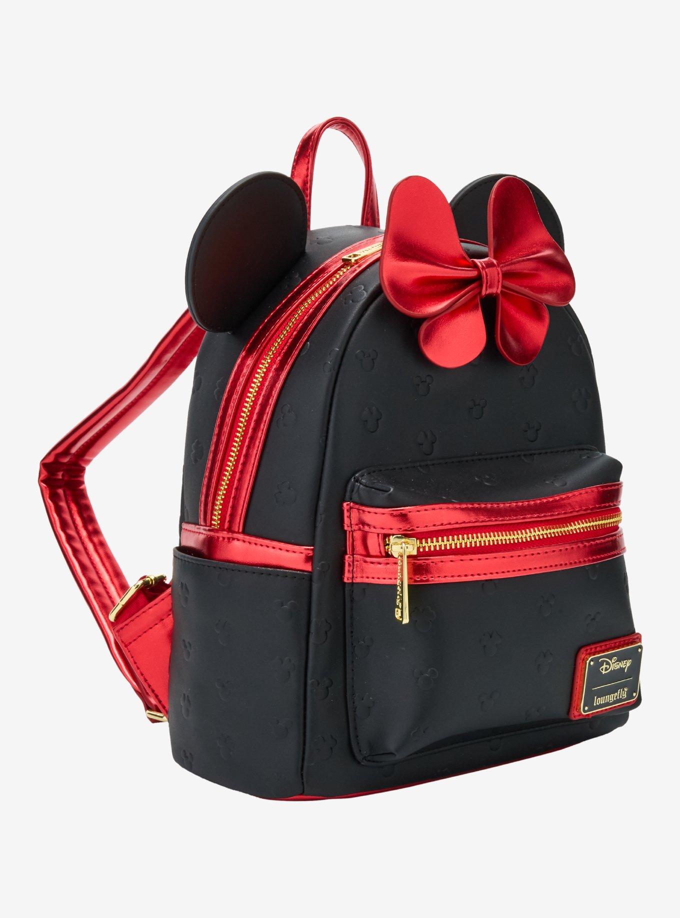 Loungefly Disney Minnie Mouse Metallic Red Bow Ears Mini Backpack - BoxLunch Exclusive, , hi-res