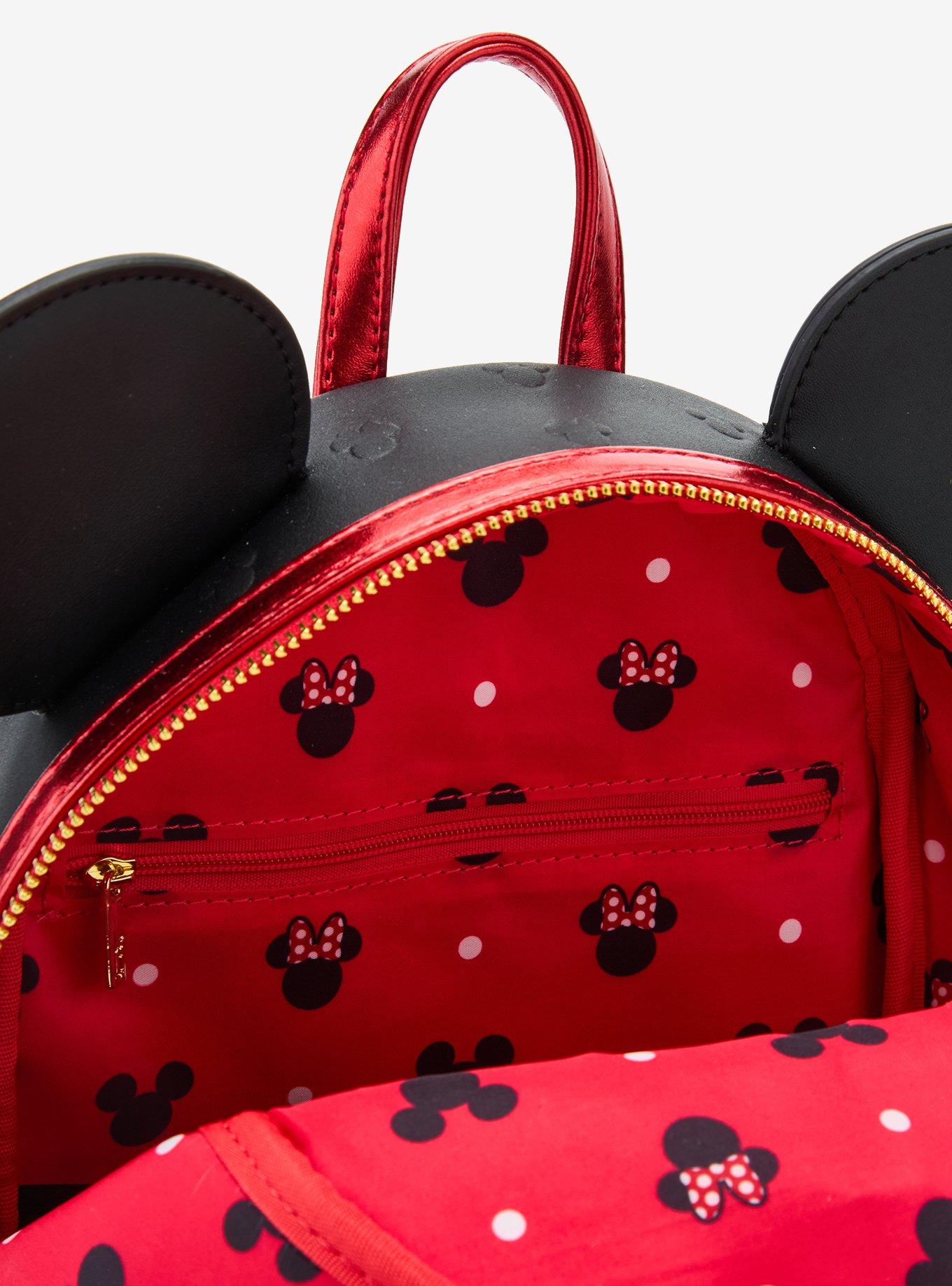 Loungefly Disney Minnie Mouse Metallic Red Bow Ears Mini Backpack - BoxLunch Exclusive, , alternate