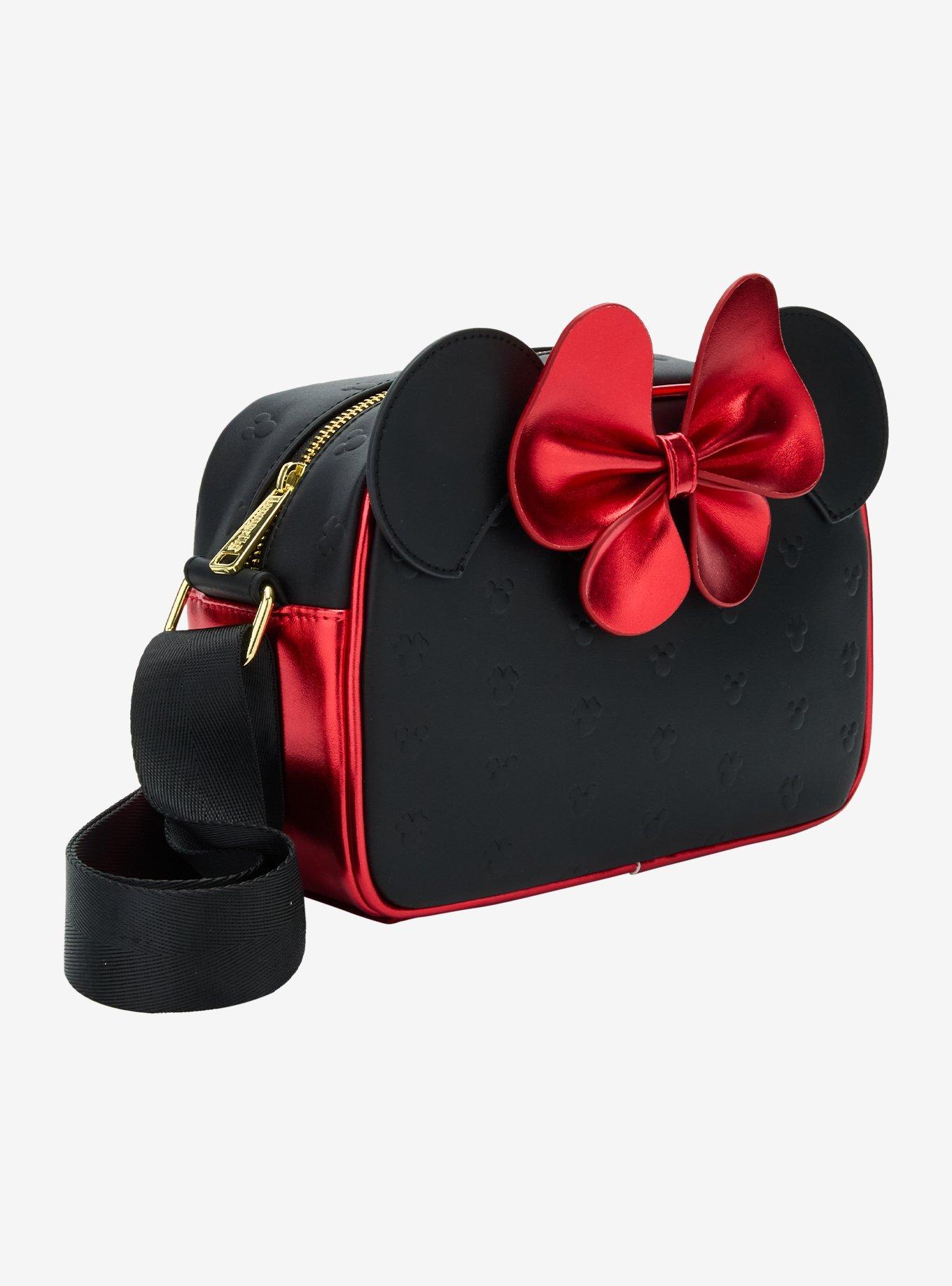 Loungefly Disney Minnie Mouse Metallic Red Bow Ears Crossbody Bag- BoxLunch Exclusive, , hi-res