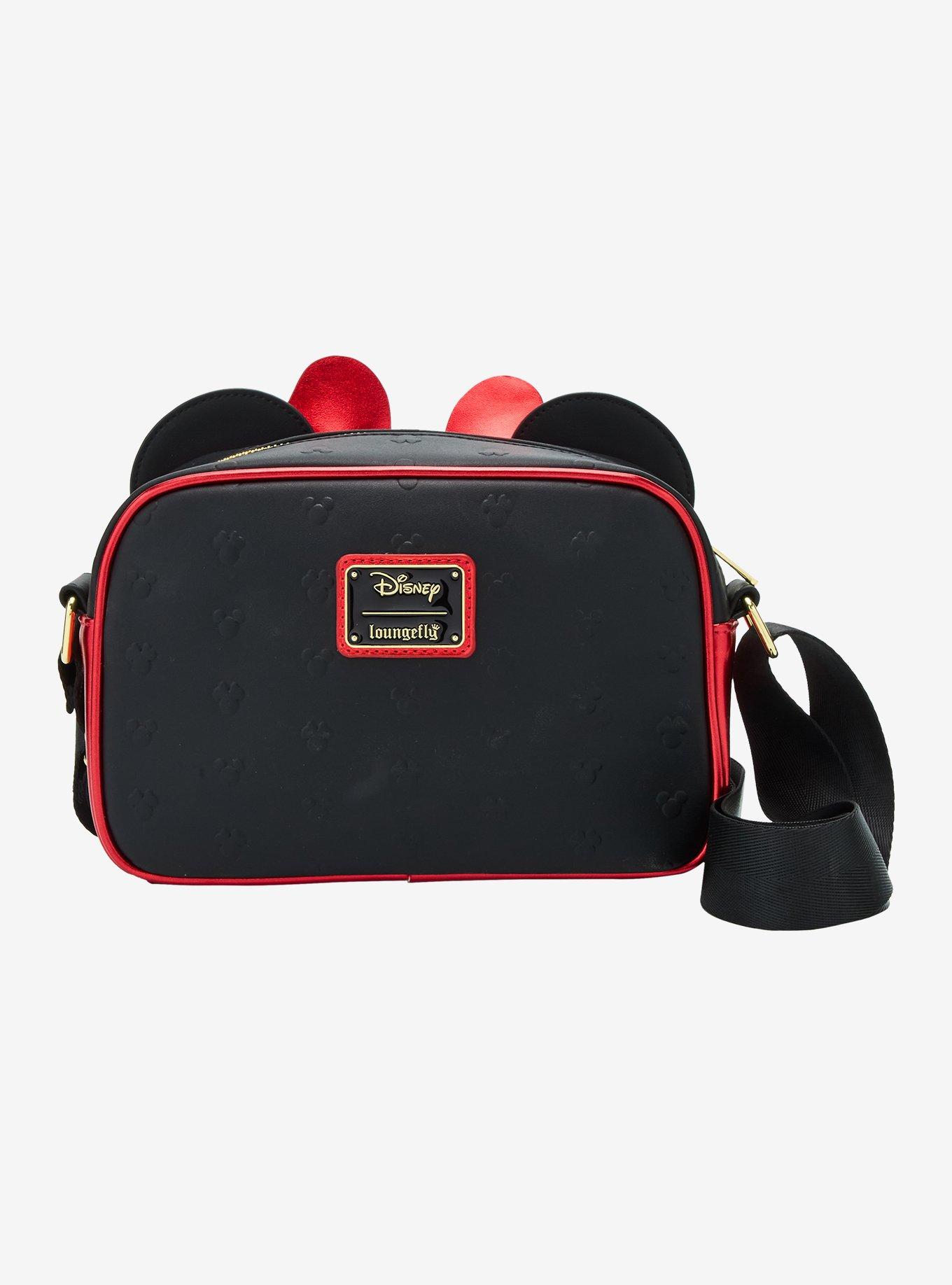 Loungefly Disney Minnie Mouse Metallic Red Bow Ears Crossbody Bag- BoxLunch Exclusive