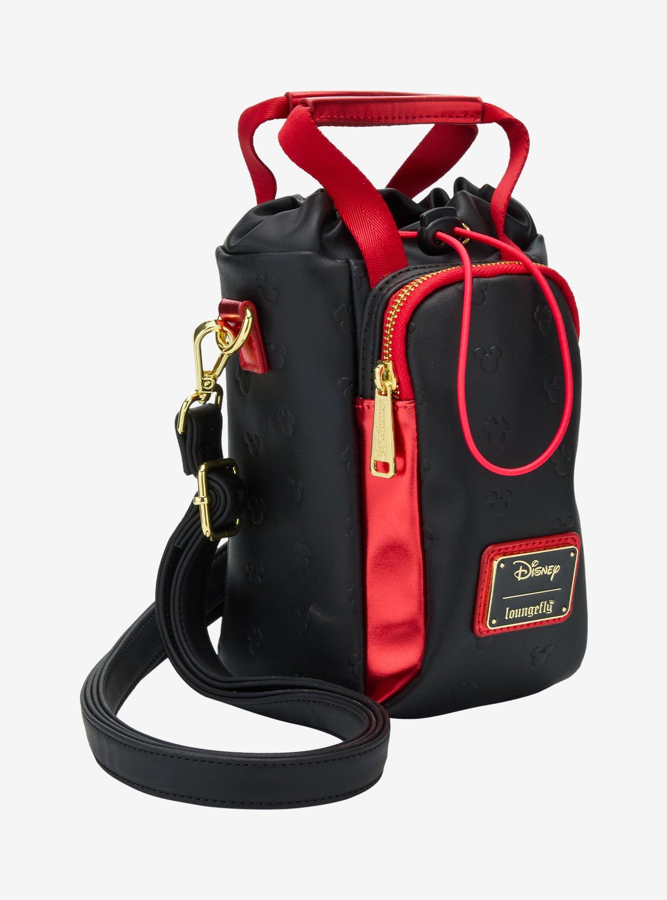 Loungefly Disney Minnie Mouse Metallic Red Embossed Water Bottle Holder Crossbody Bag - BoxLunch Exclusive, , hi-res