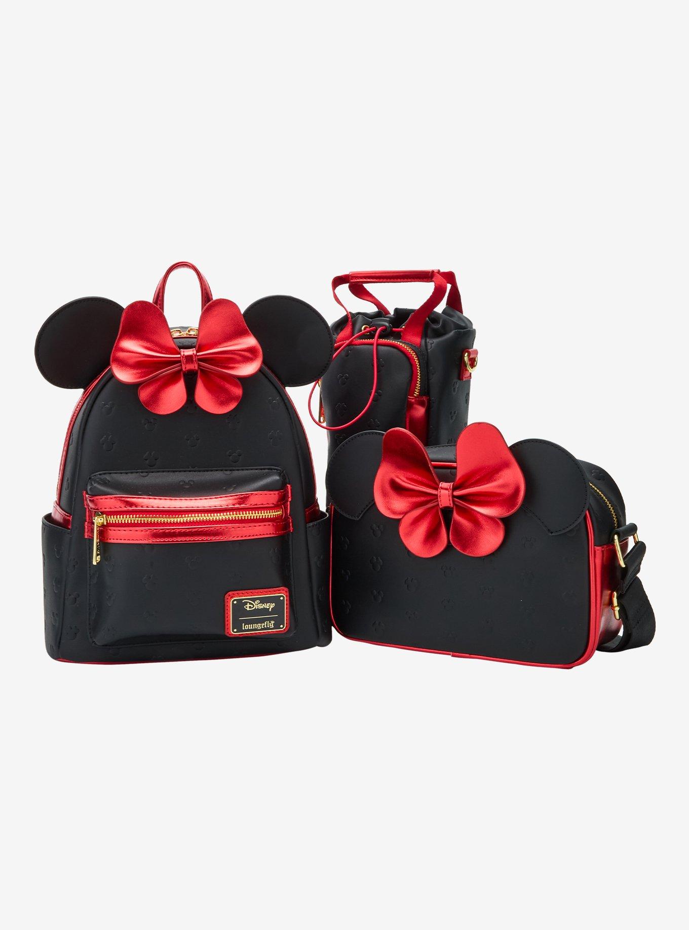 Loungefly Disney Minnie Mouse Metallic Red Embossed Water Bottle Holder Crossbody Bag - BoxLunch Exclusive, , alternate