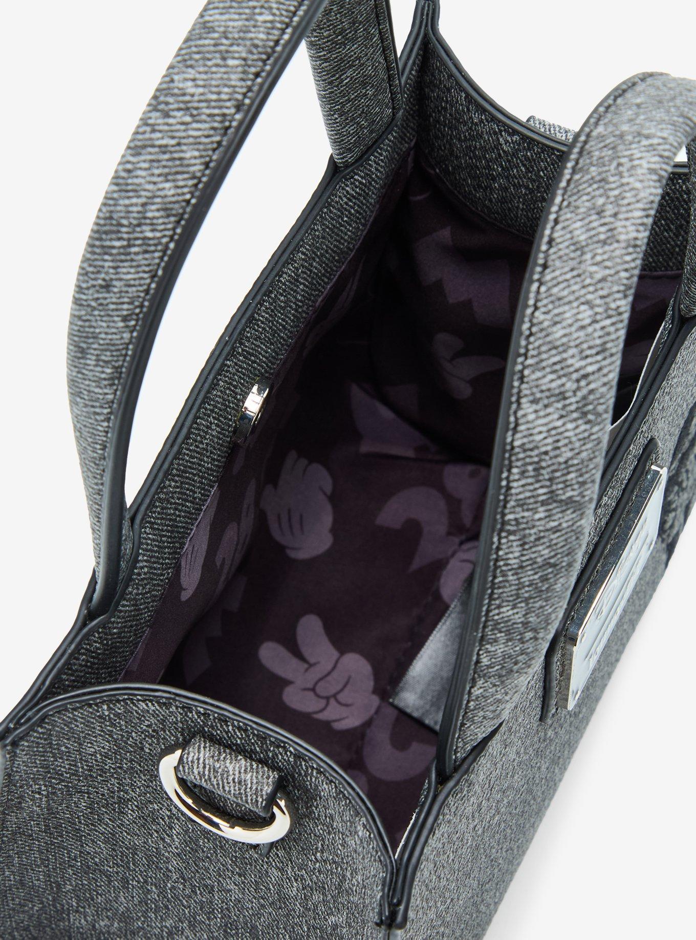 Loungefly Disney Mickey Mouse Gray Denim Convertible Crossbody — BoxLunch Exclusive, , alternate
